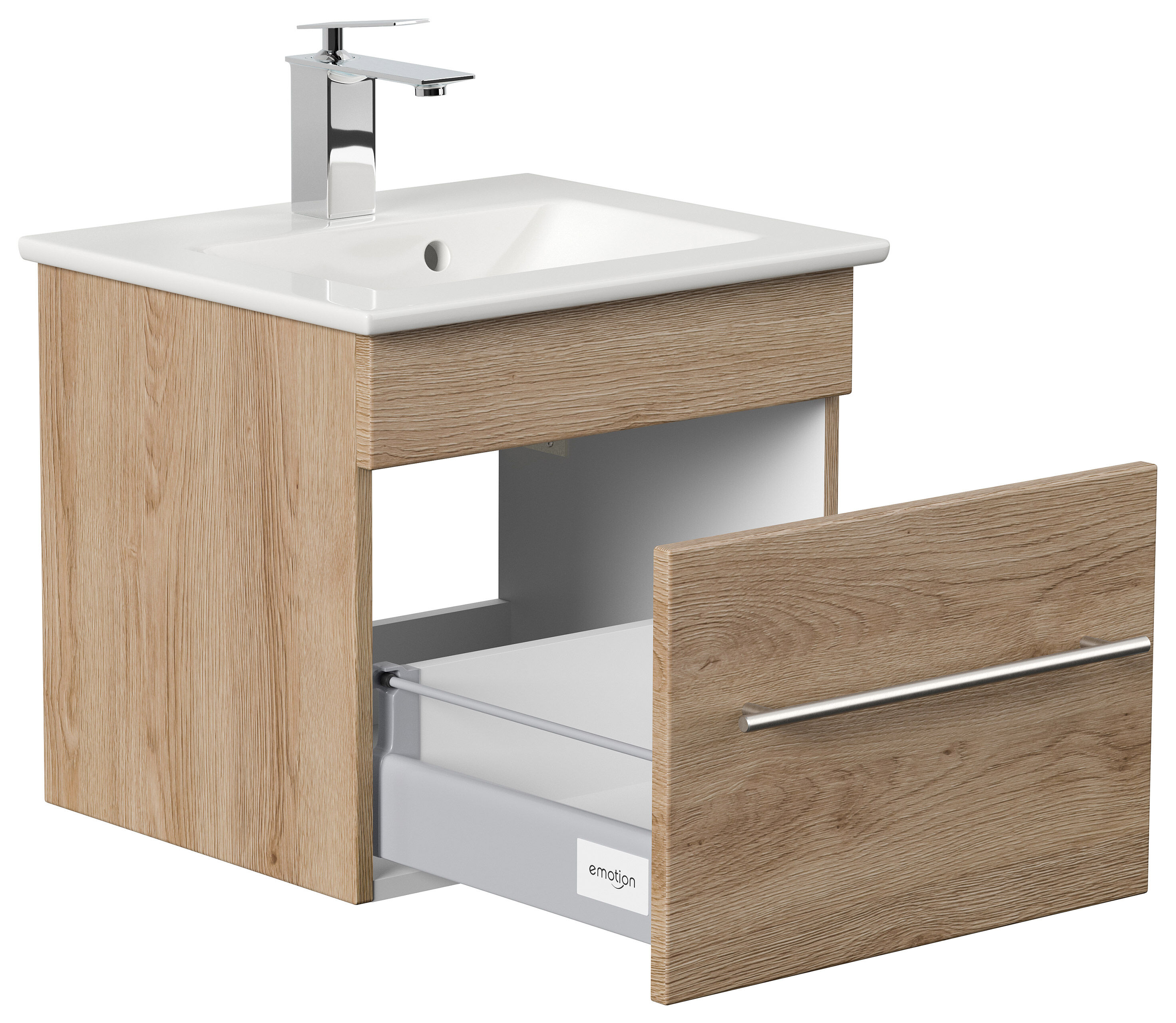 Badmöbel mit Villeroy & Boch Venticello Waschbecken 50 cm eiche hell