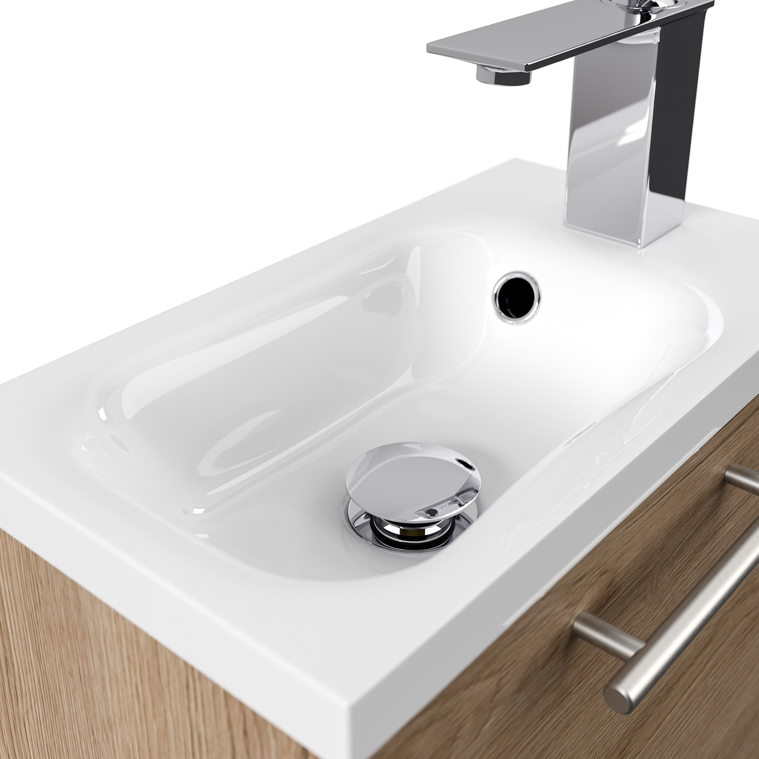 Gäste WC Badmöbel Pico Slimline 40cm SoftClose weiß hochglanz