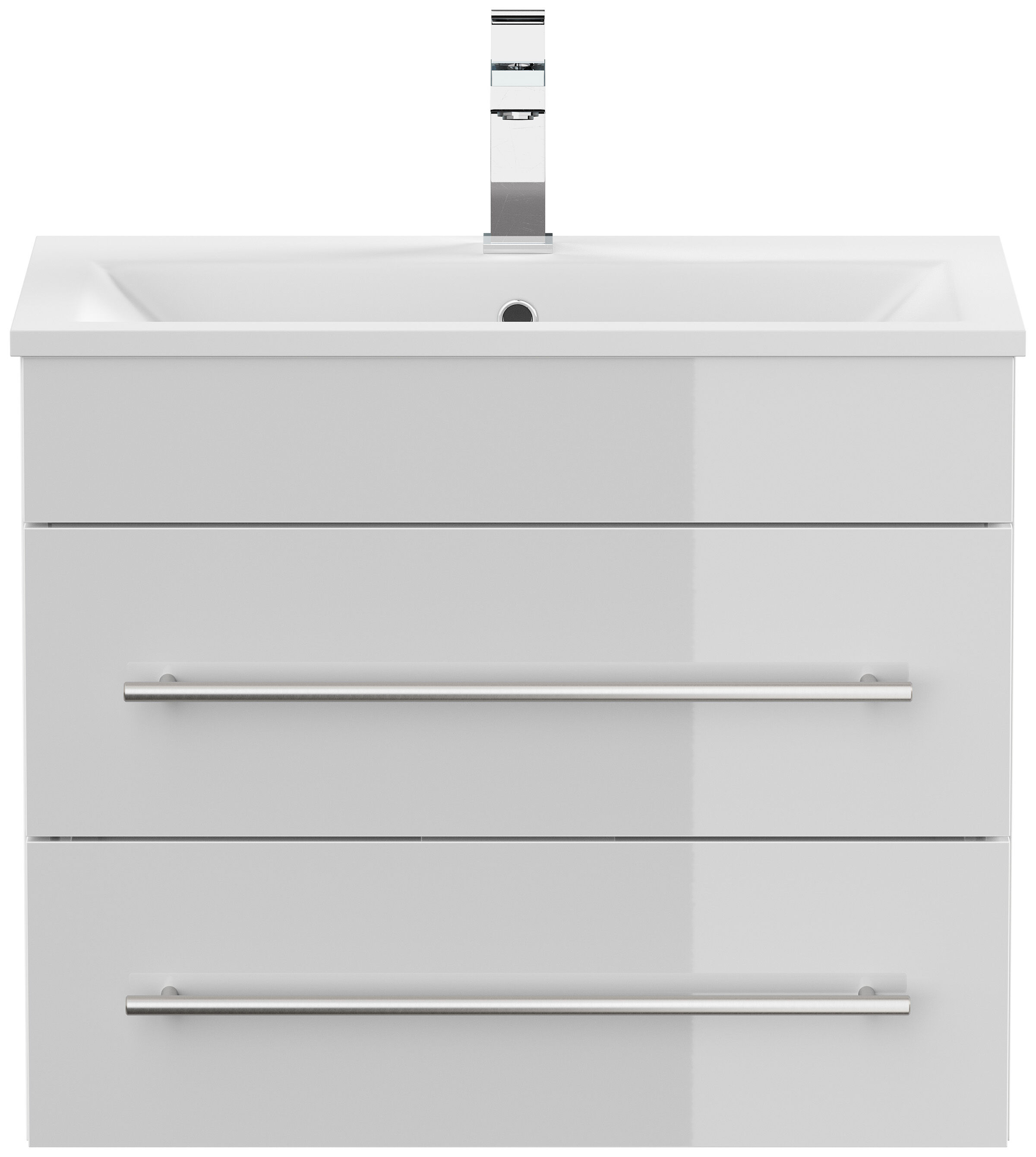 Badmöbel Mona 60x36cm mit 2 SoftClose Schubladen weiss hochglanz
