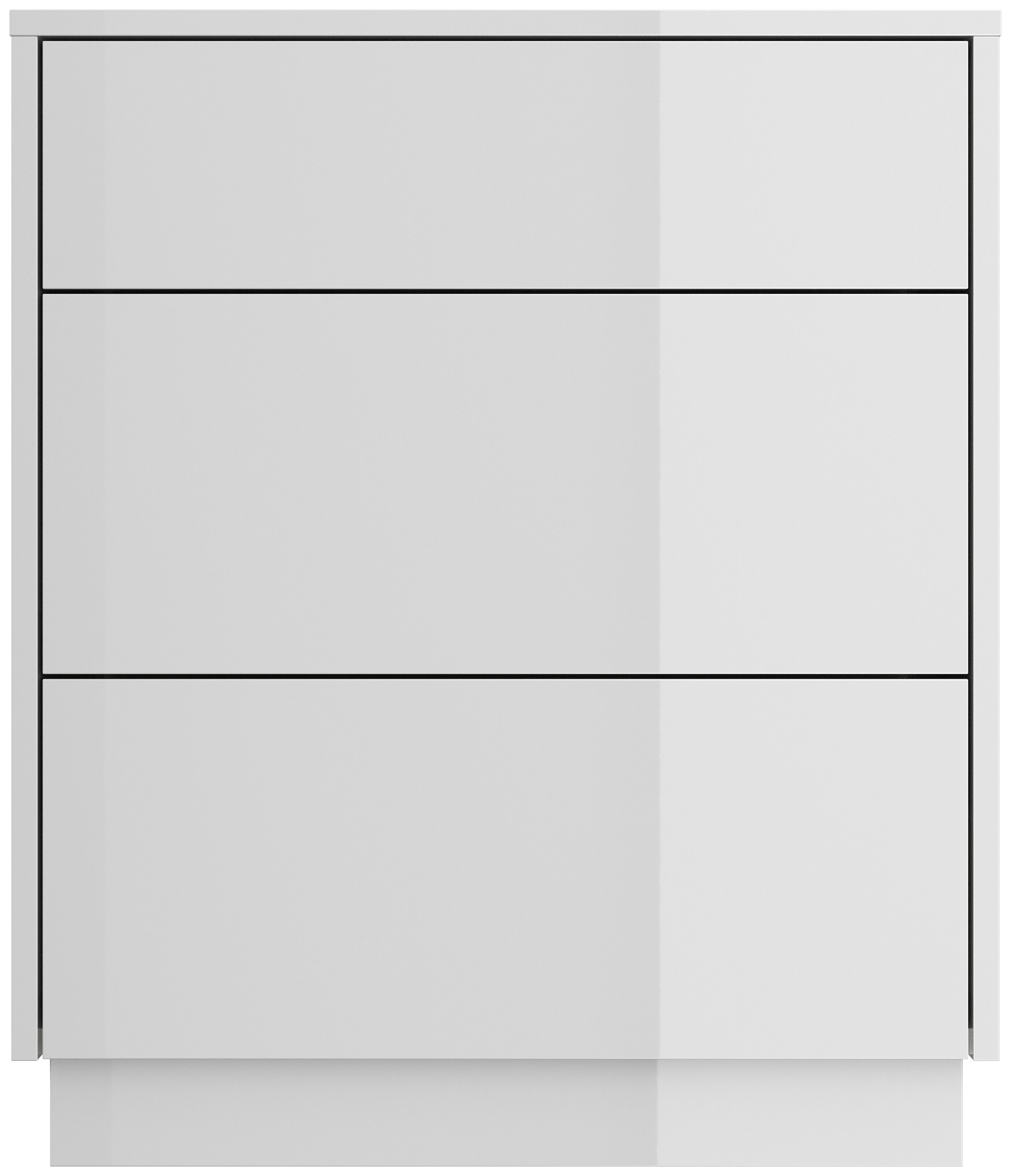 Design Nachttisch Lux L 60cm stehend, 3 Pushauszüge Grafit