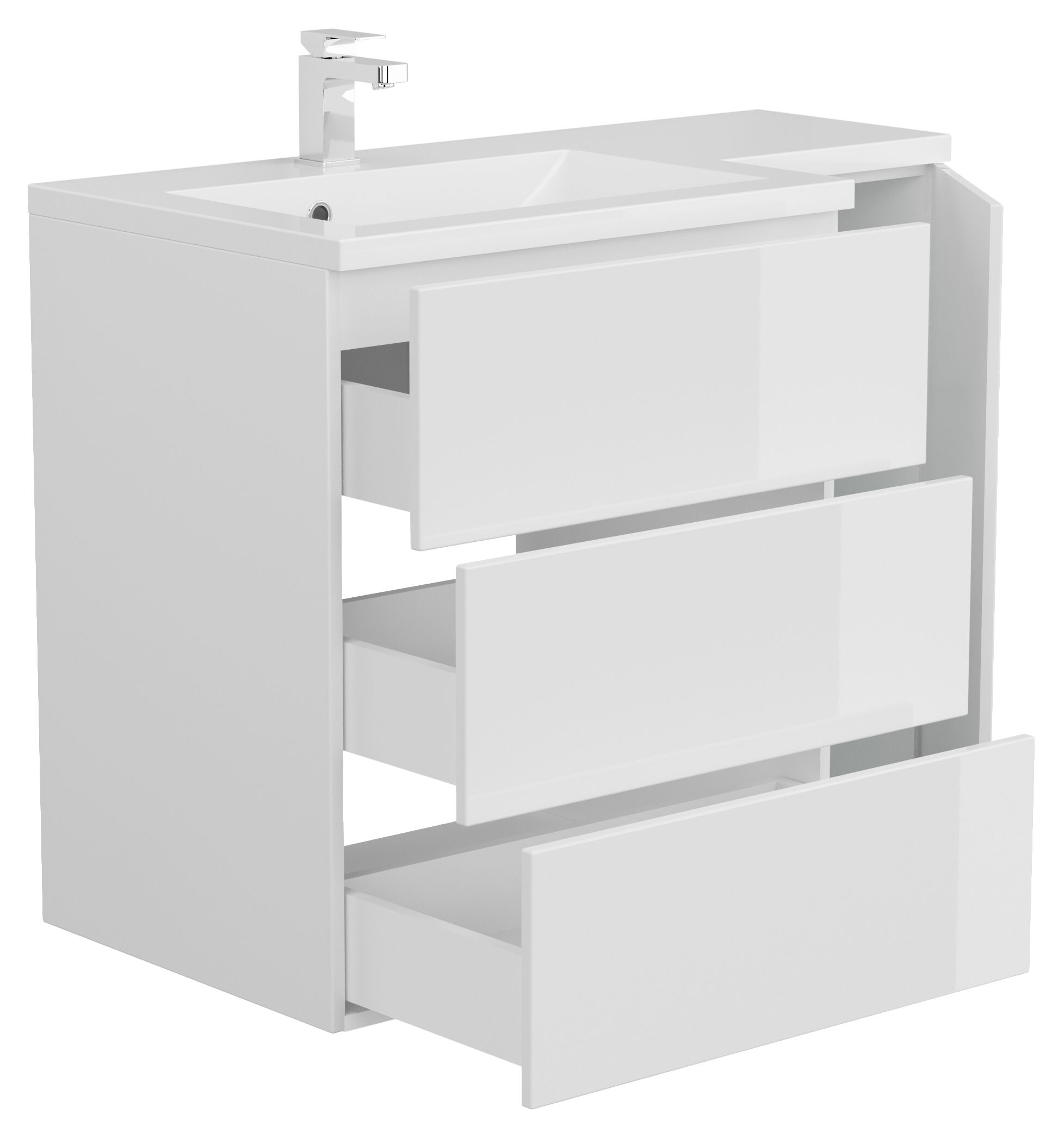 Badblock ELISA rechts SoftClose weiss hochglanz