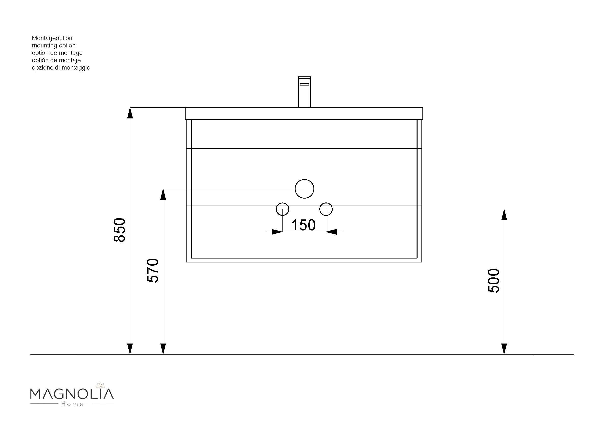 Badmöbel Bella 80 mit runder Front SoftClose anthrazit LED Spiegel