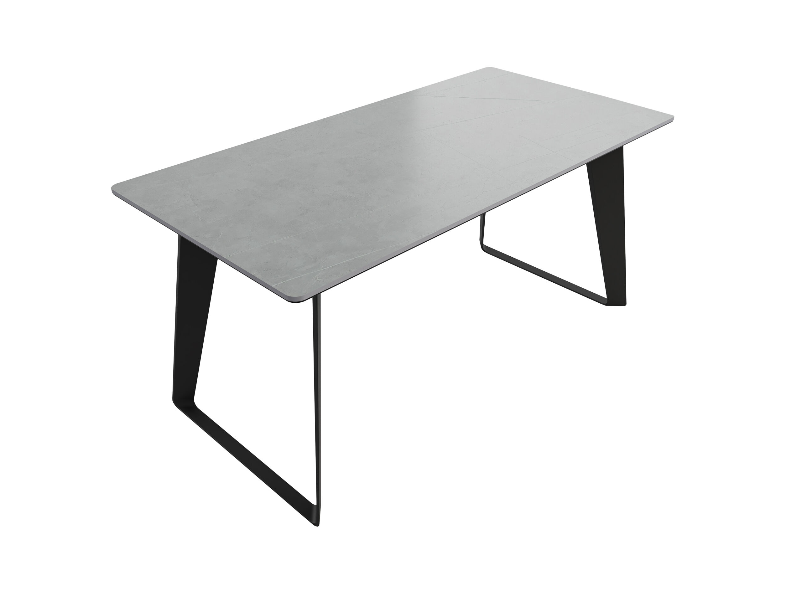Esstisch 160x80cm graue Keramikplatte schwarze U-Form Beine