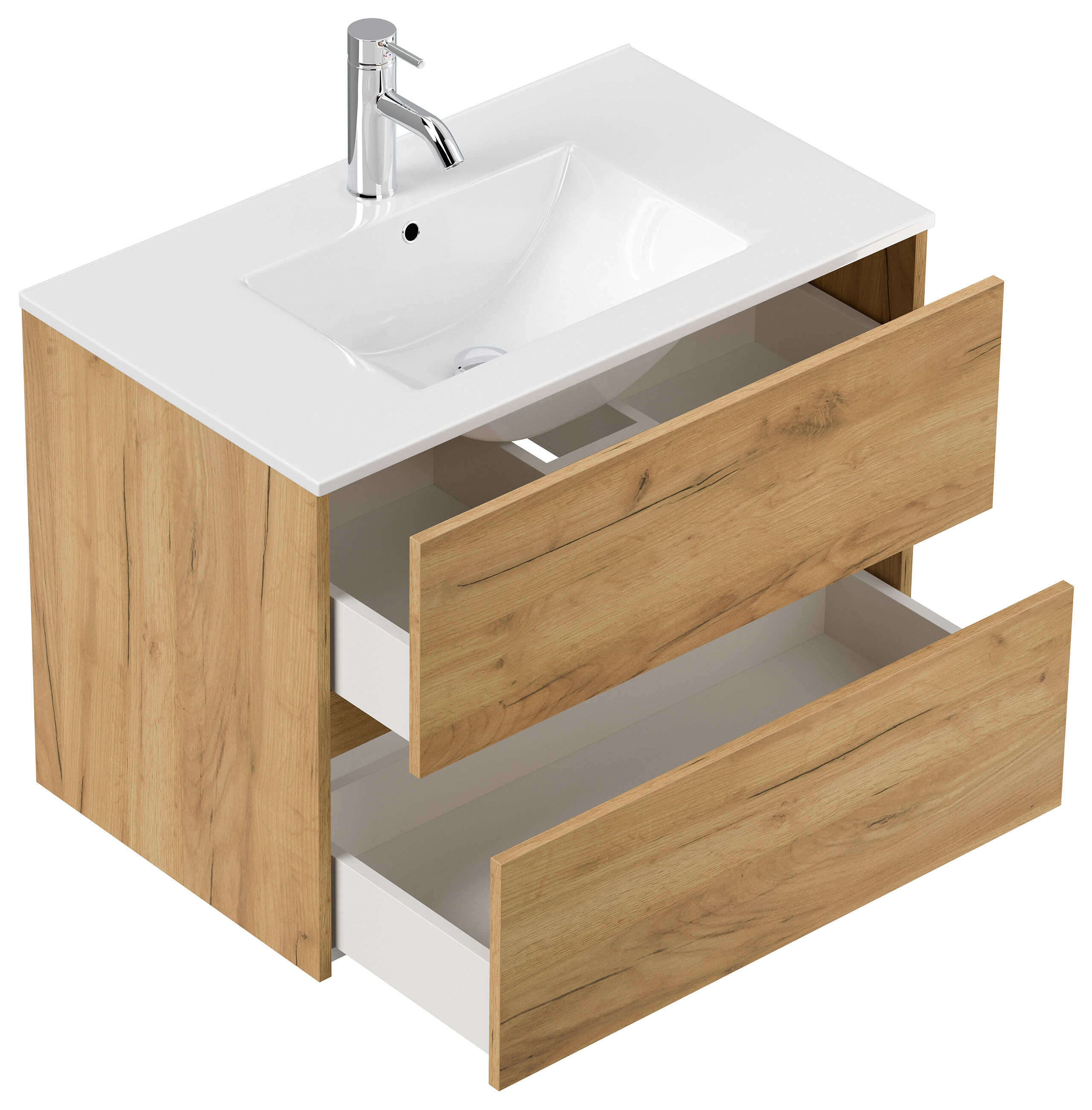 Badmöbelset Taifun 80cm 2tlg mit Spiegelschrank grafit