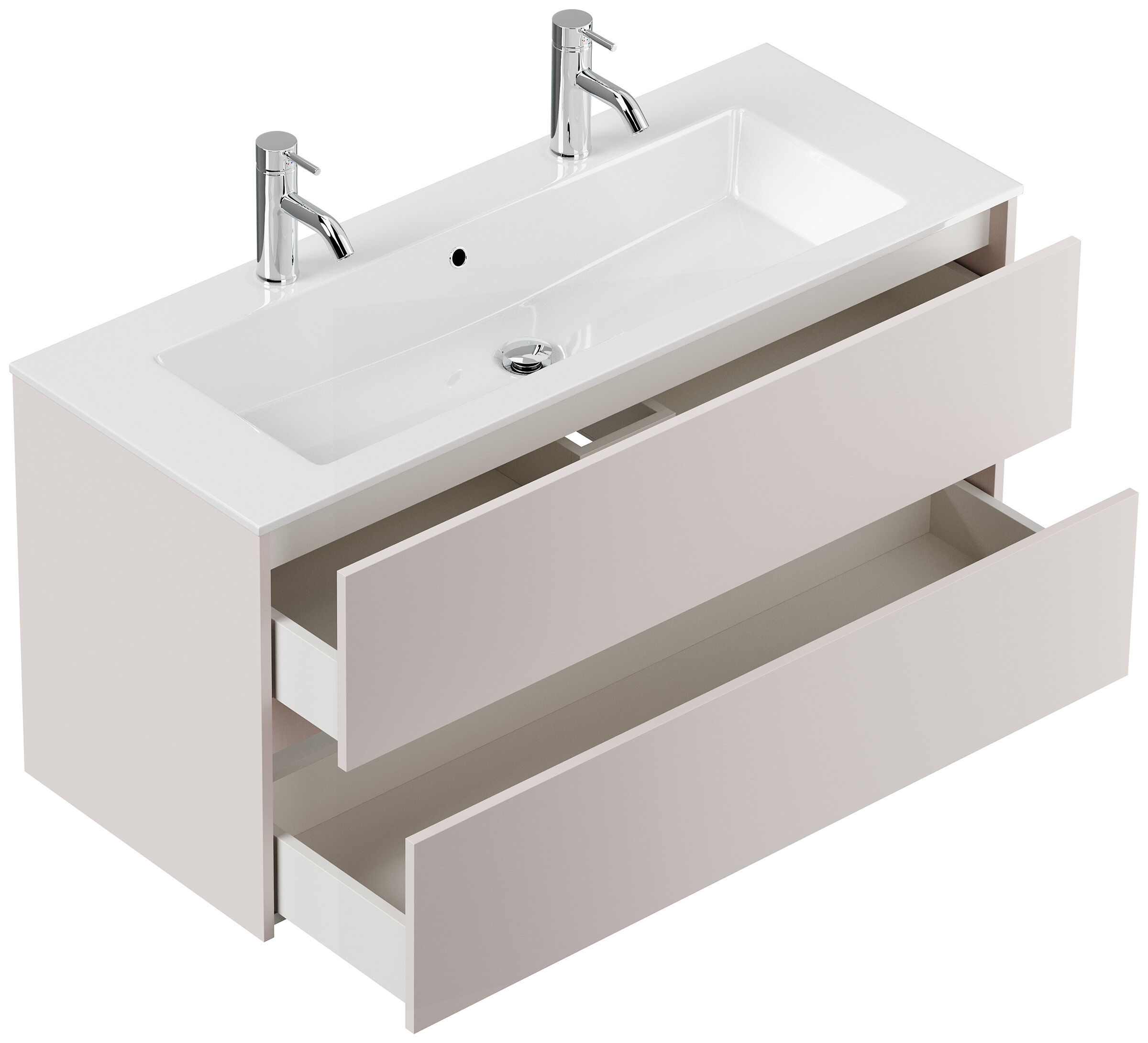Doppelbadmöbel Taifun mit Waschtisch 120 cm 2 Greifraum SoftClose Auszüge eiche