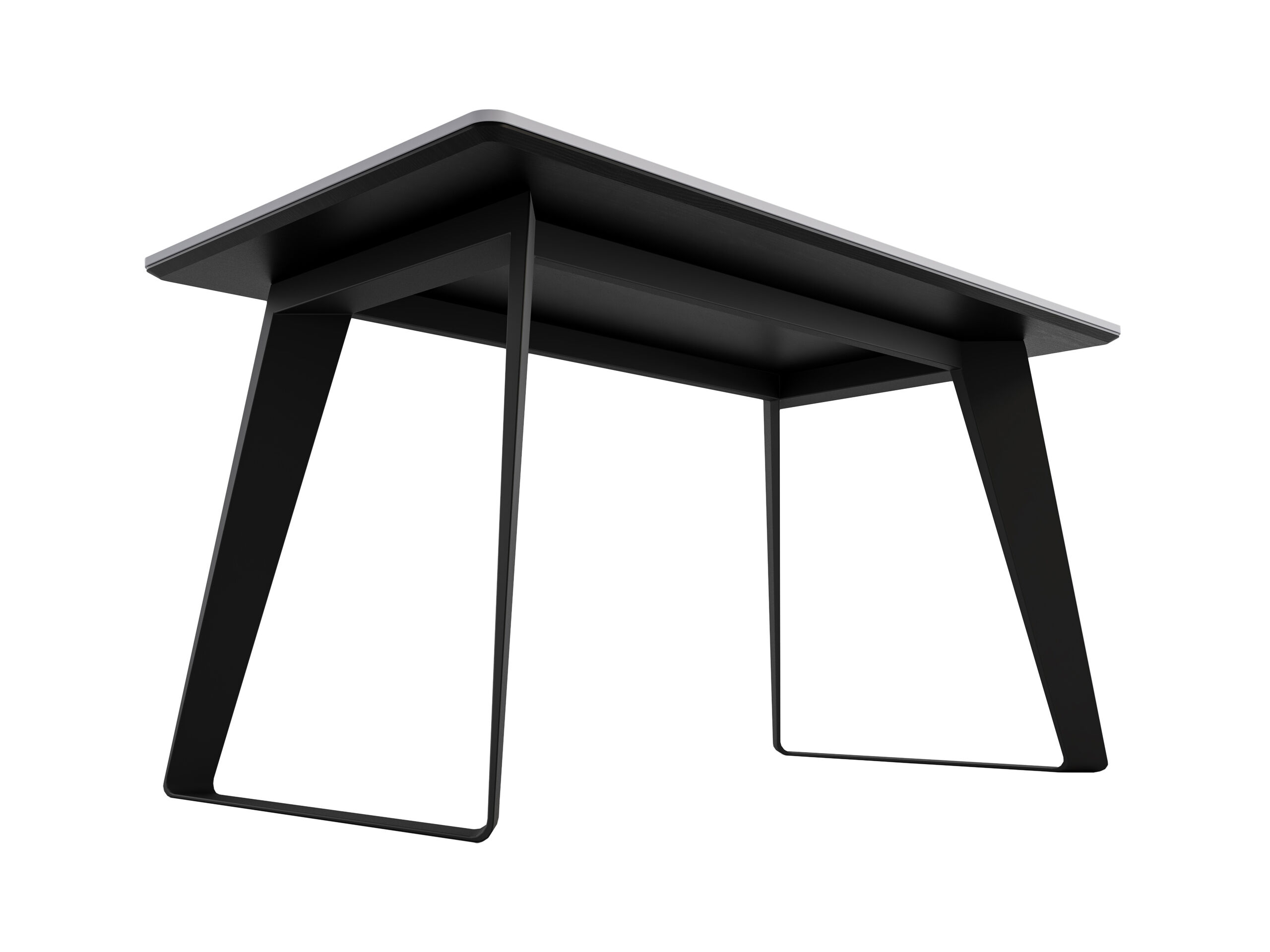 Esstisch 140x80cm graue Keramikplatte schwarze U-Form Beine