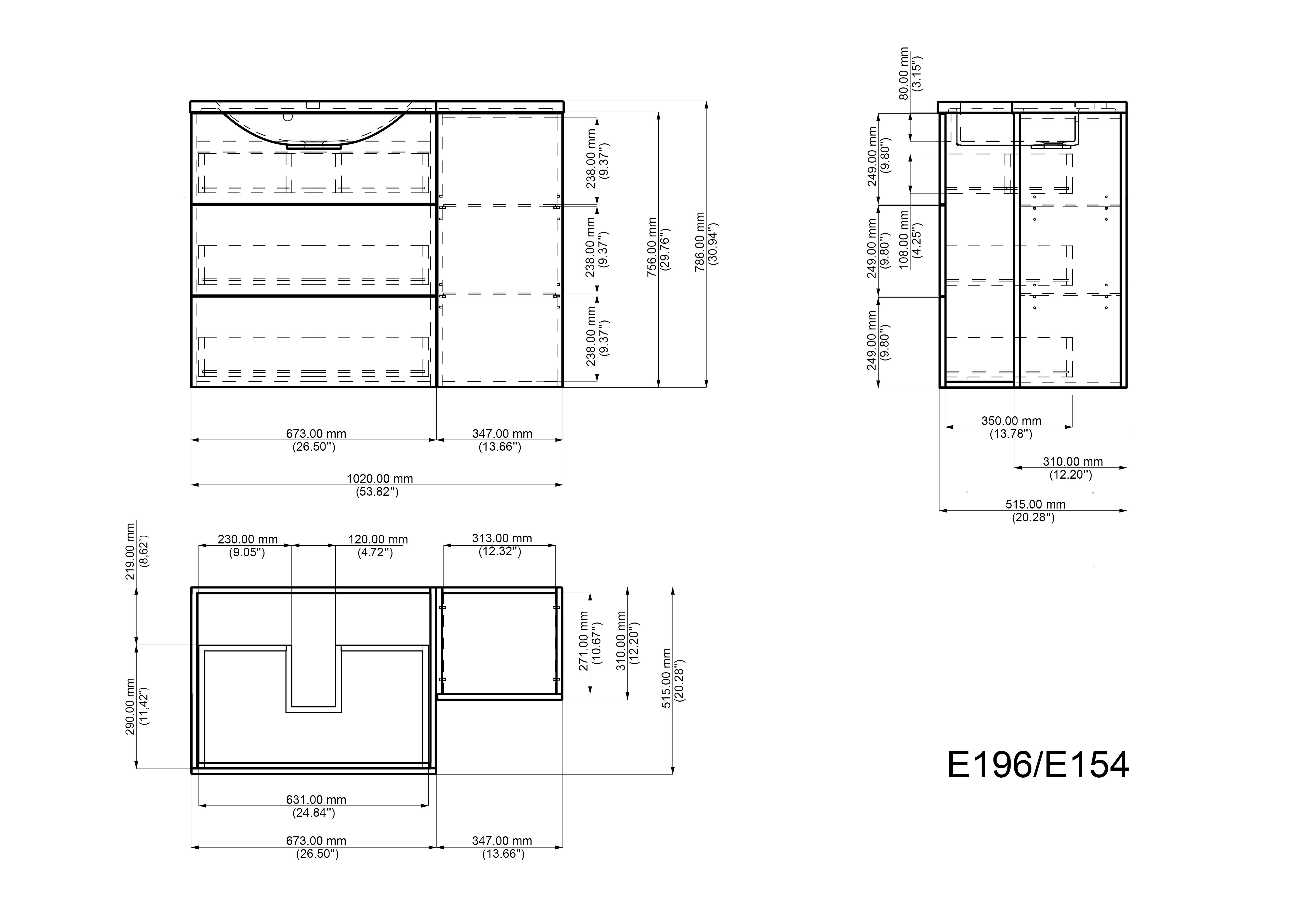 Badblock ELISA rechts SoftClose weiss hochglanz