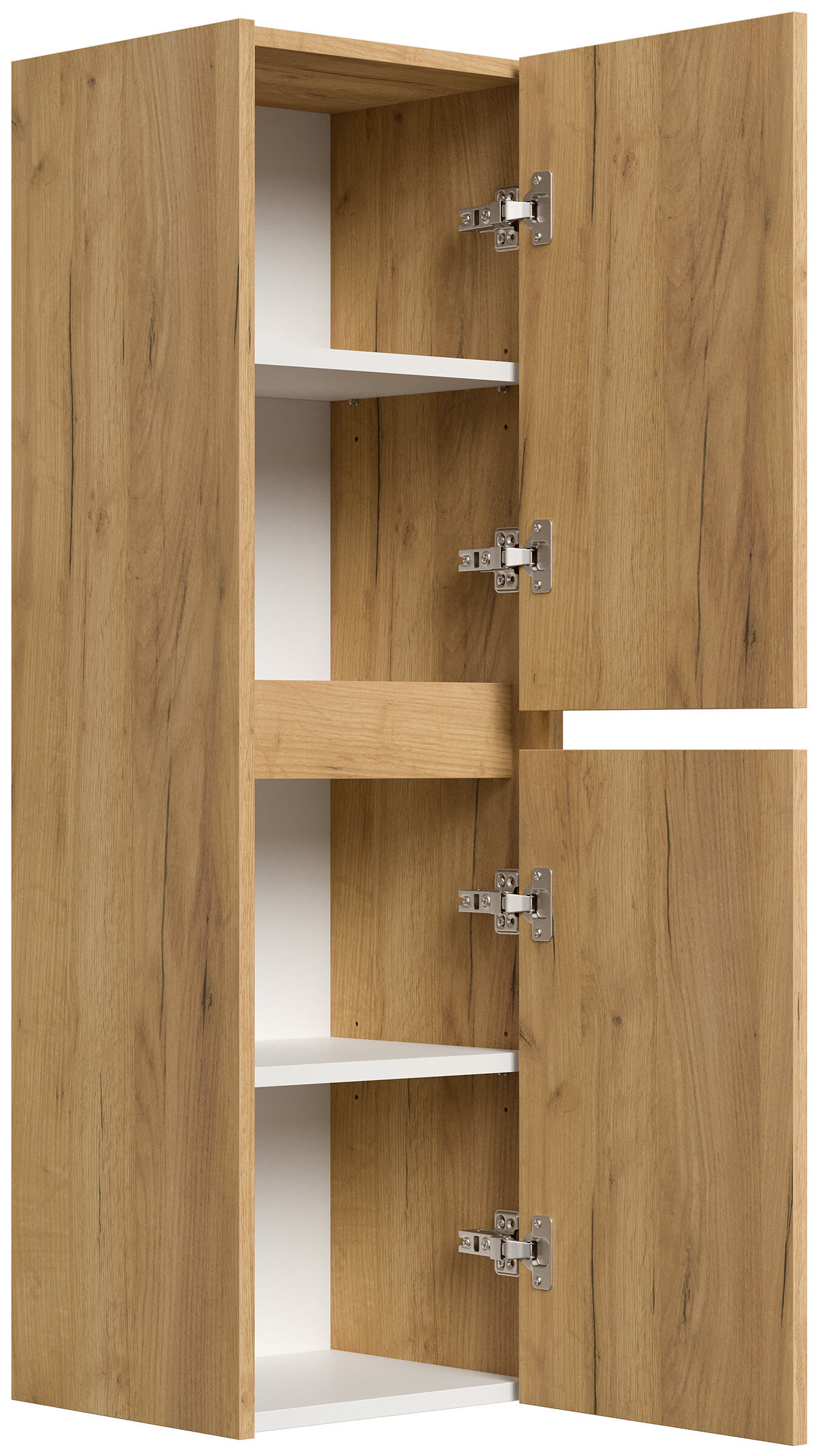 Badezimmer Hochschrank 112cm Softclose Taifun zur Wandmontage eiche gold
