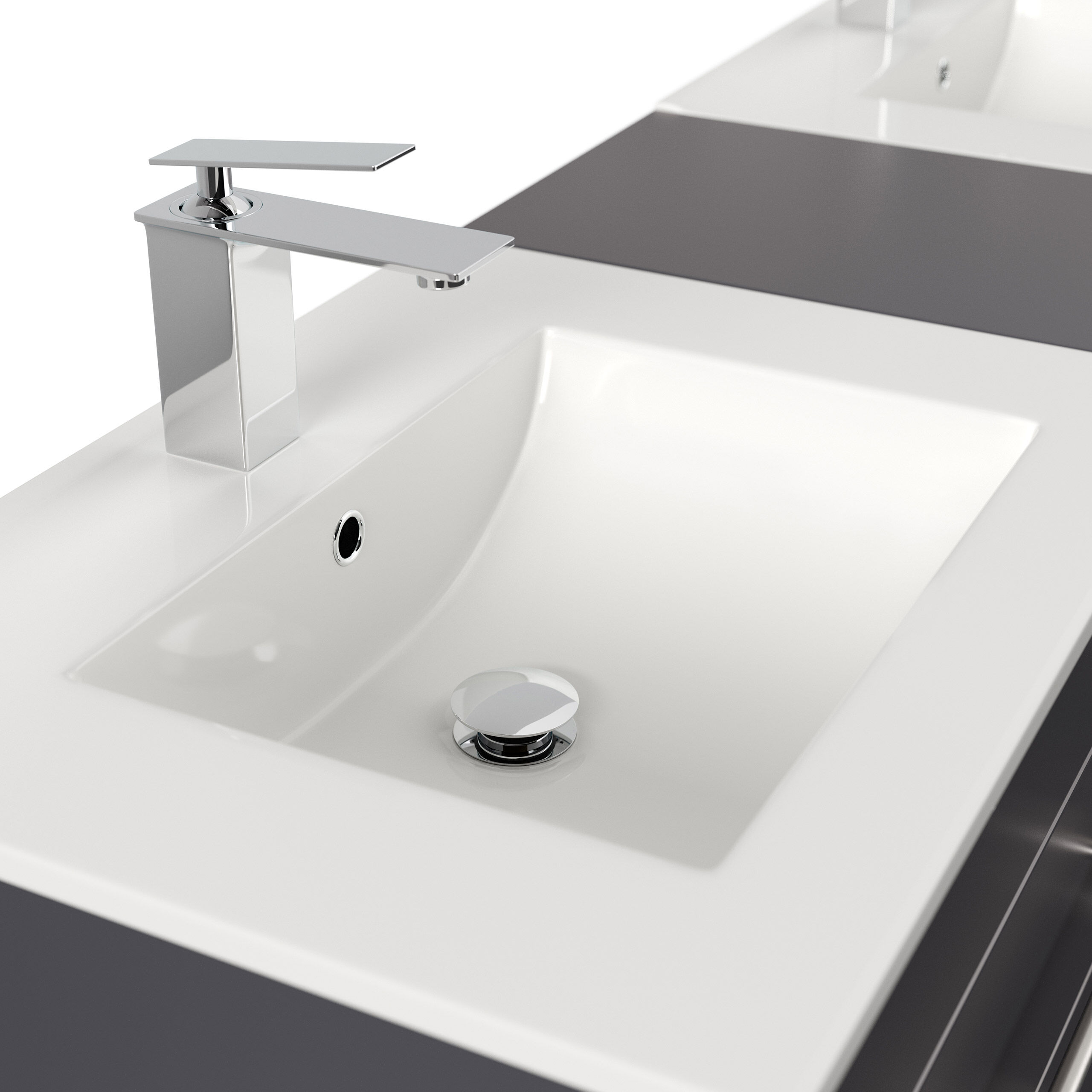 Stand Badmöbel Roma XL SoftClose weiss hochglanz