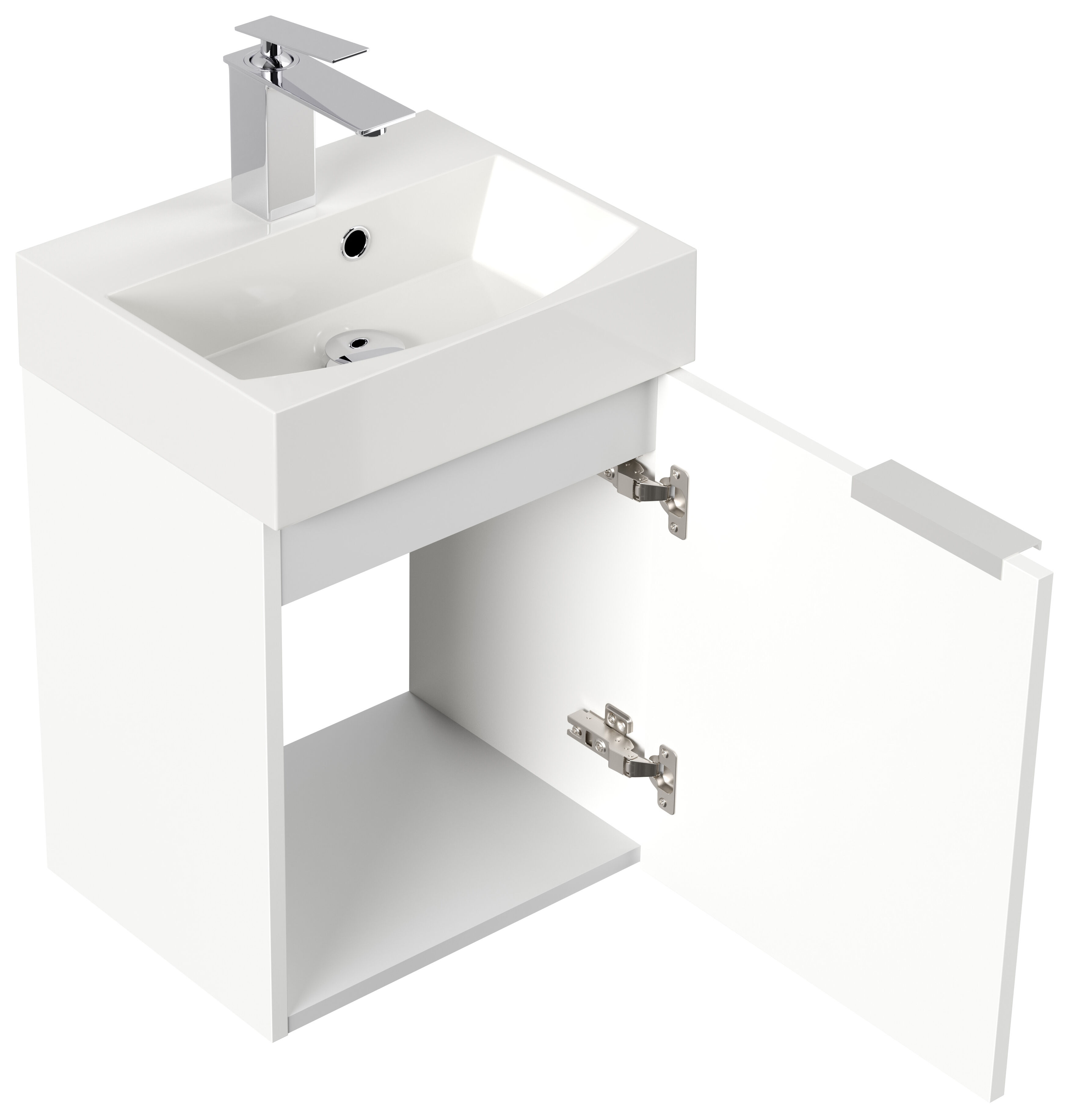 Gäste WC Badmöbel Kubus Slimline 40cm SoftClose eiche gold