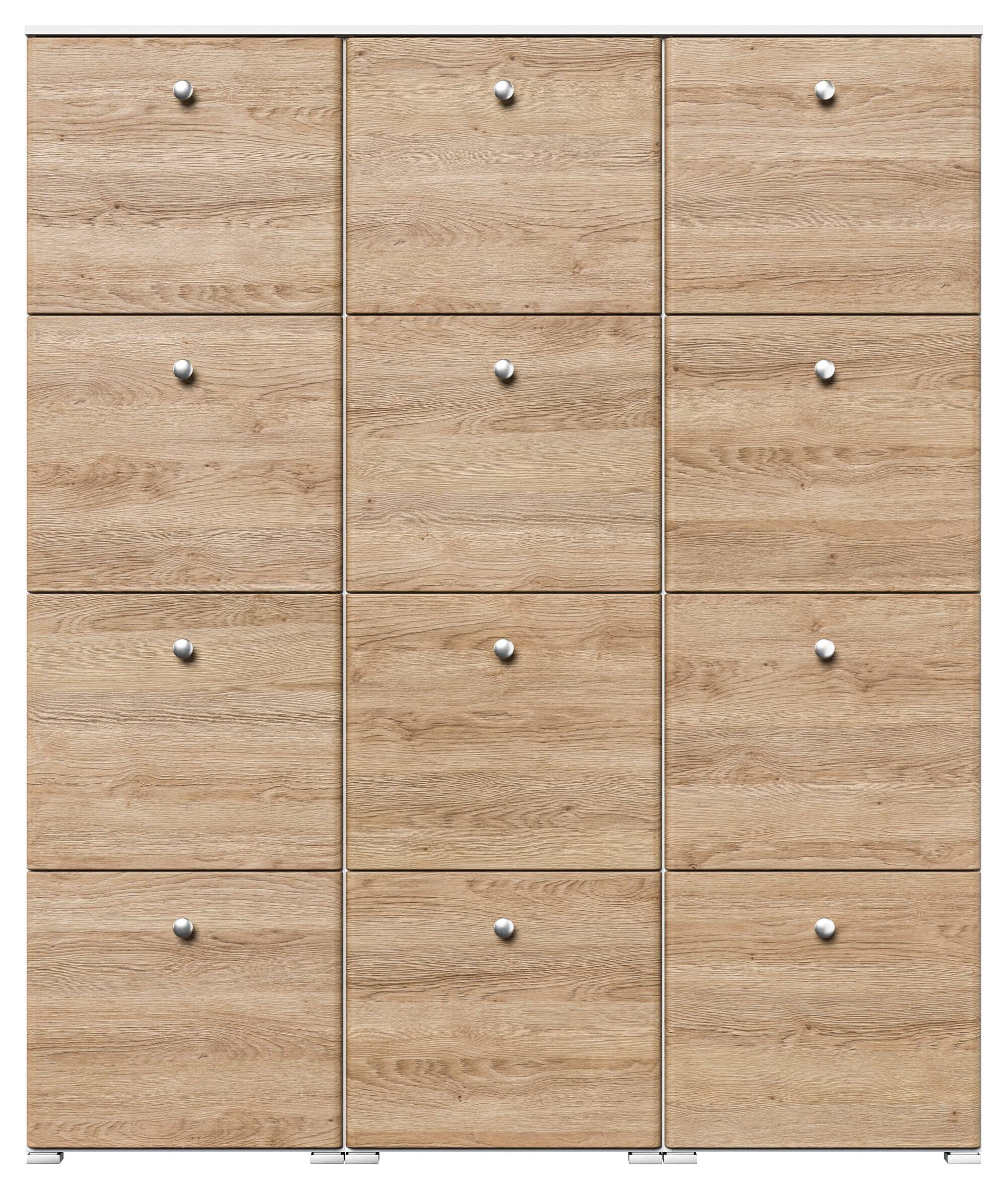 Schuhschrank XXXL Comfort 12 Klappen 48 Paar 160x187 cm Weiss-Weiss Hgl