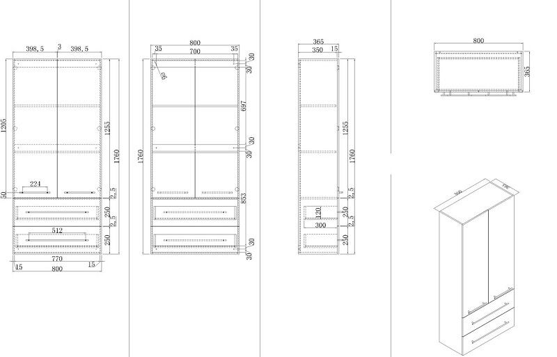 Badezimmer Hochschrank XL Cottage Eiche hell