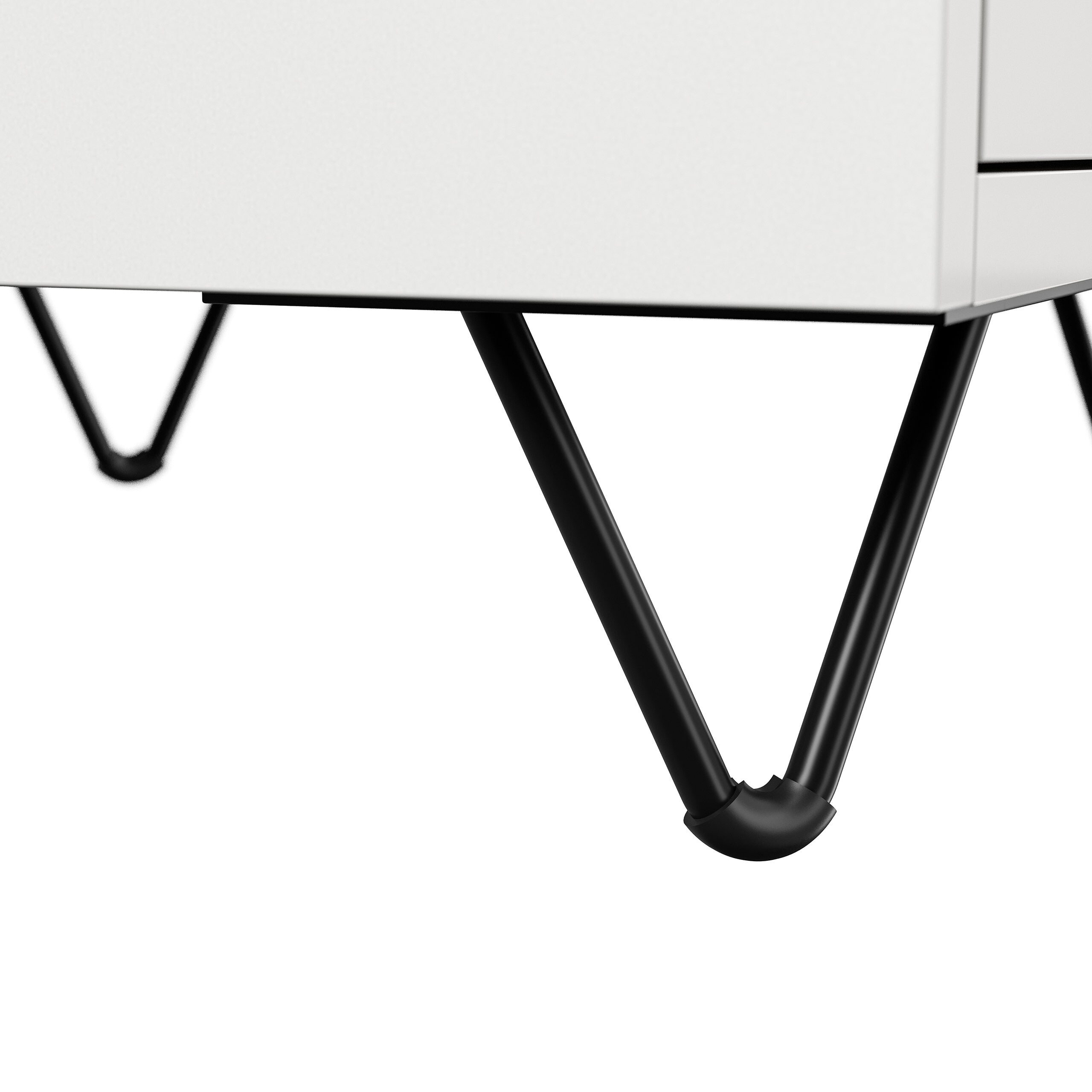 Nachttisch Yako 40cm 2 SoftClose stehend Weiß & Eiche Top