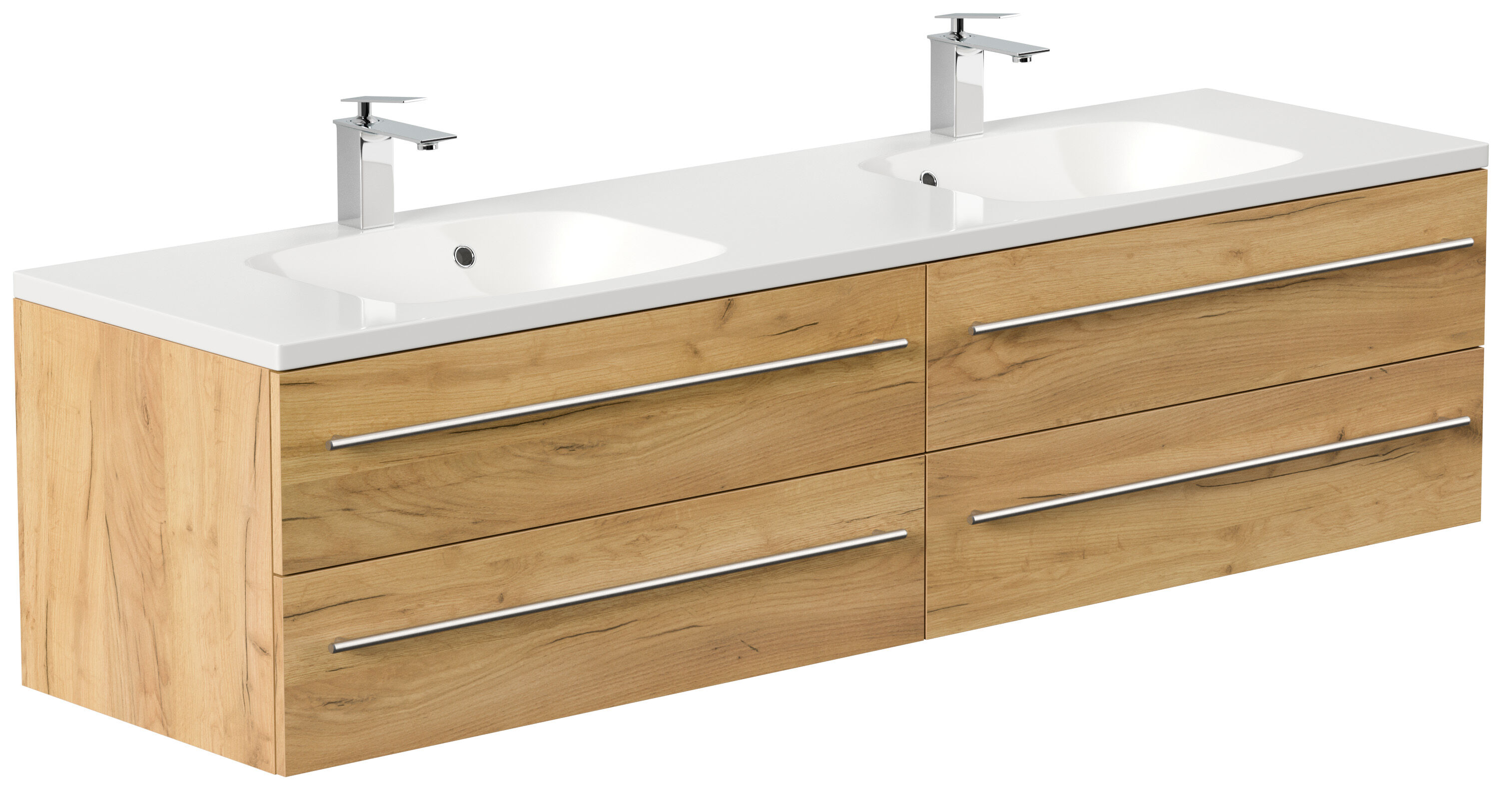 Badmöbelset Colossos180 2-teilig LED Spiegel eiche gold