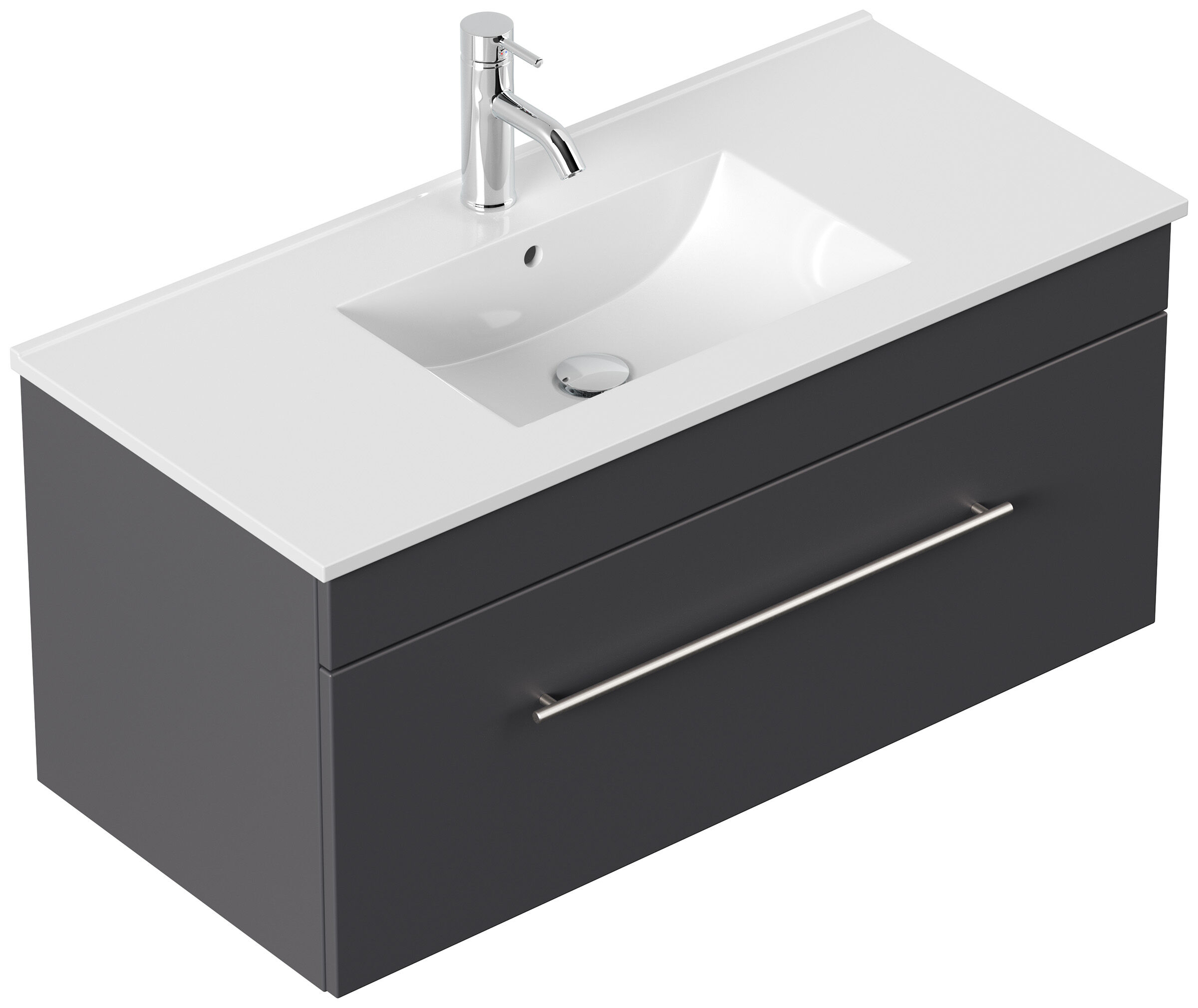 Badmöbel Linea 100cm SoftClose anthrazit