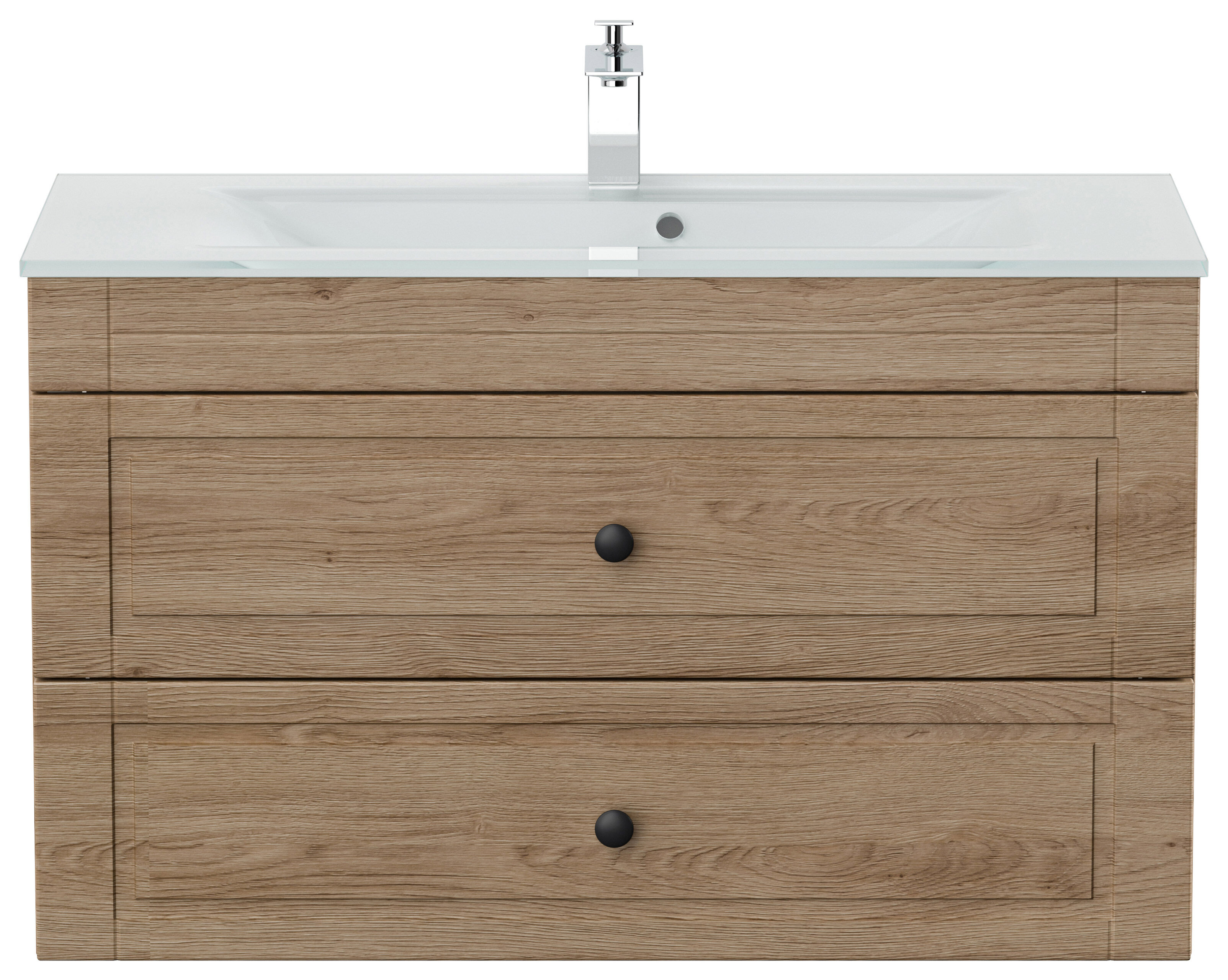 Badmöbel Vitro 1000 Cottage Glaswaschbecken SoftClose weiss hochglanz