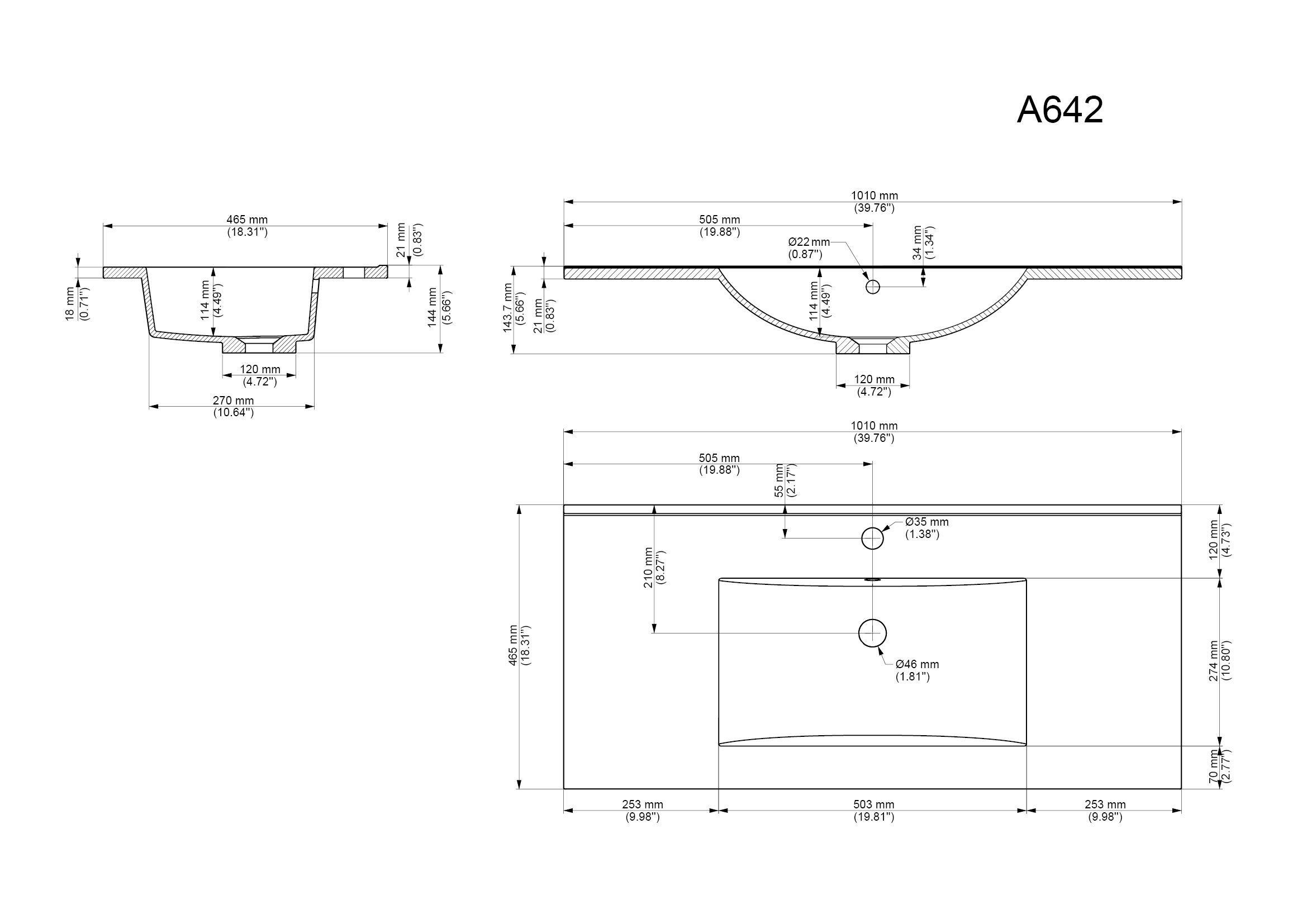 Badmöbel-Set Venezia 100 cm (4-teilig) SoftClose anthrazit