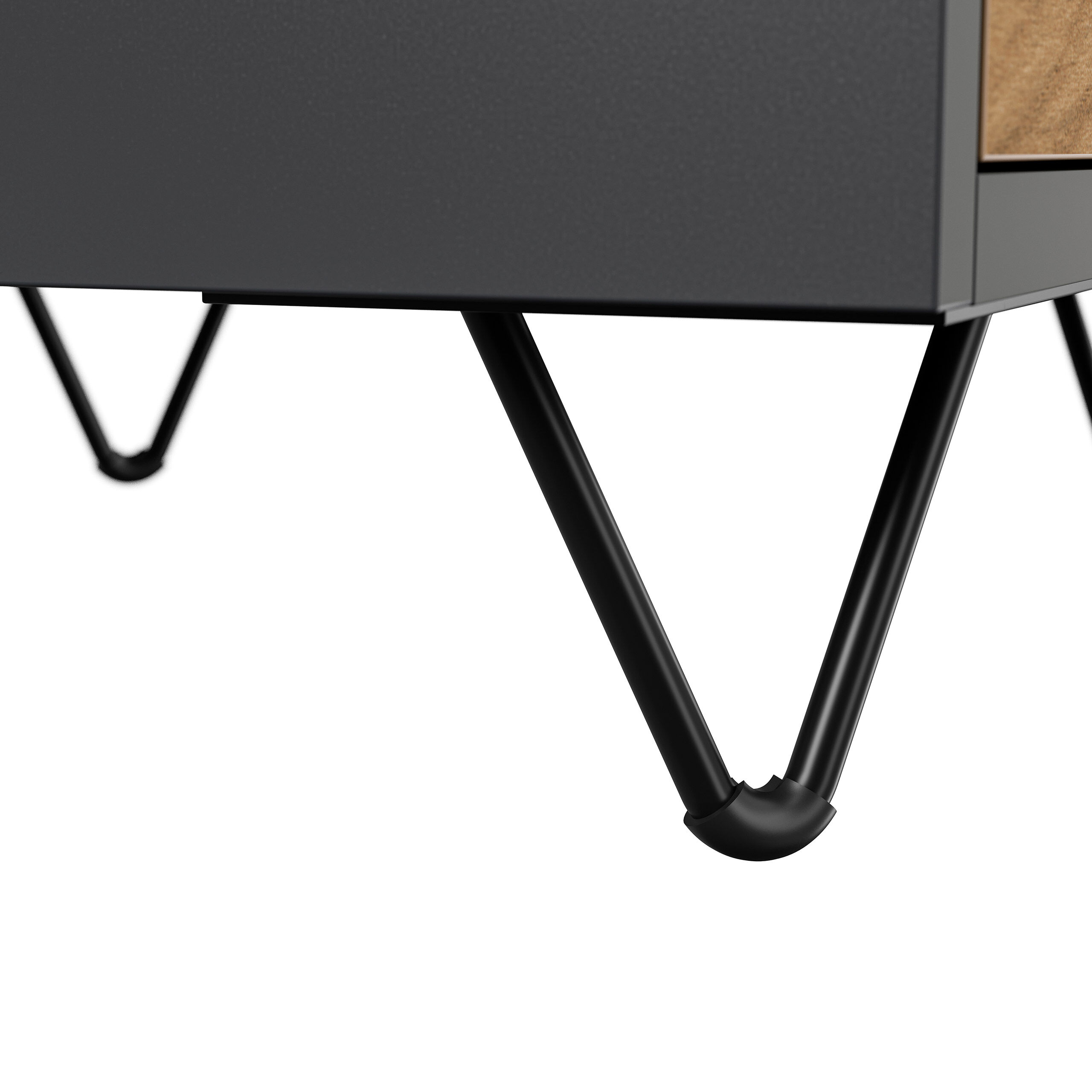 Nachttisch Yako 40cm 2 SoftClose stehend Weiß & Eiche Top