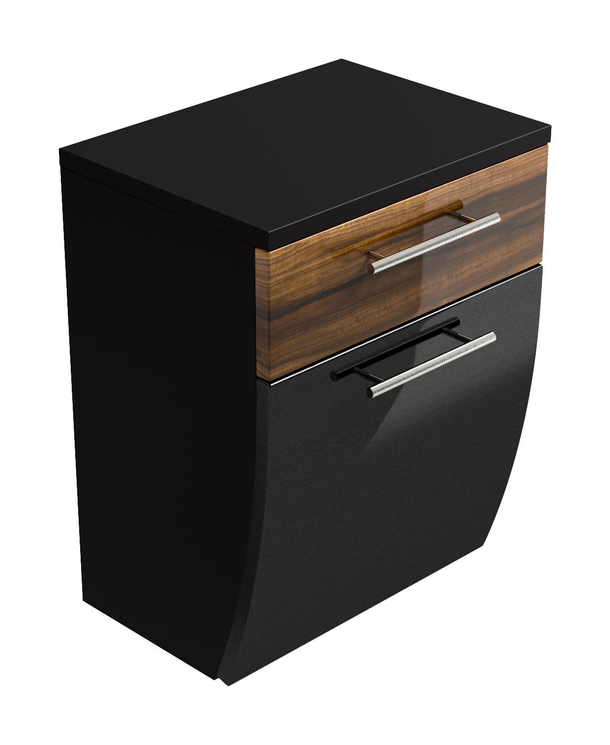 Unterschrank Salona 40 cm Walnuss hochglanz/Grafit hochglanz