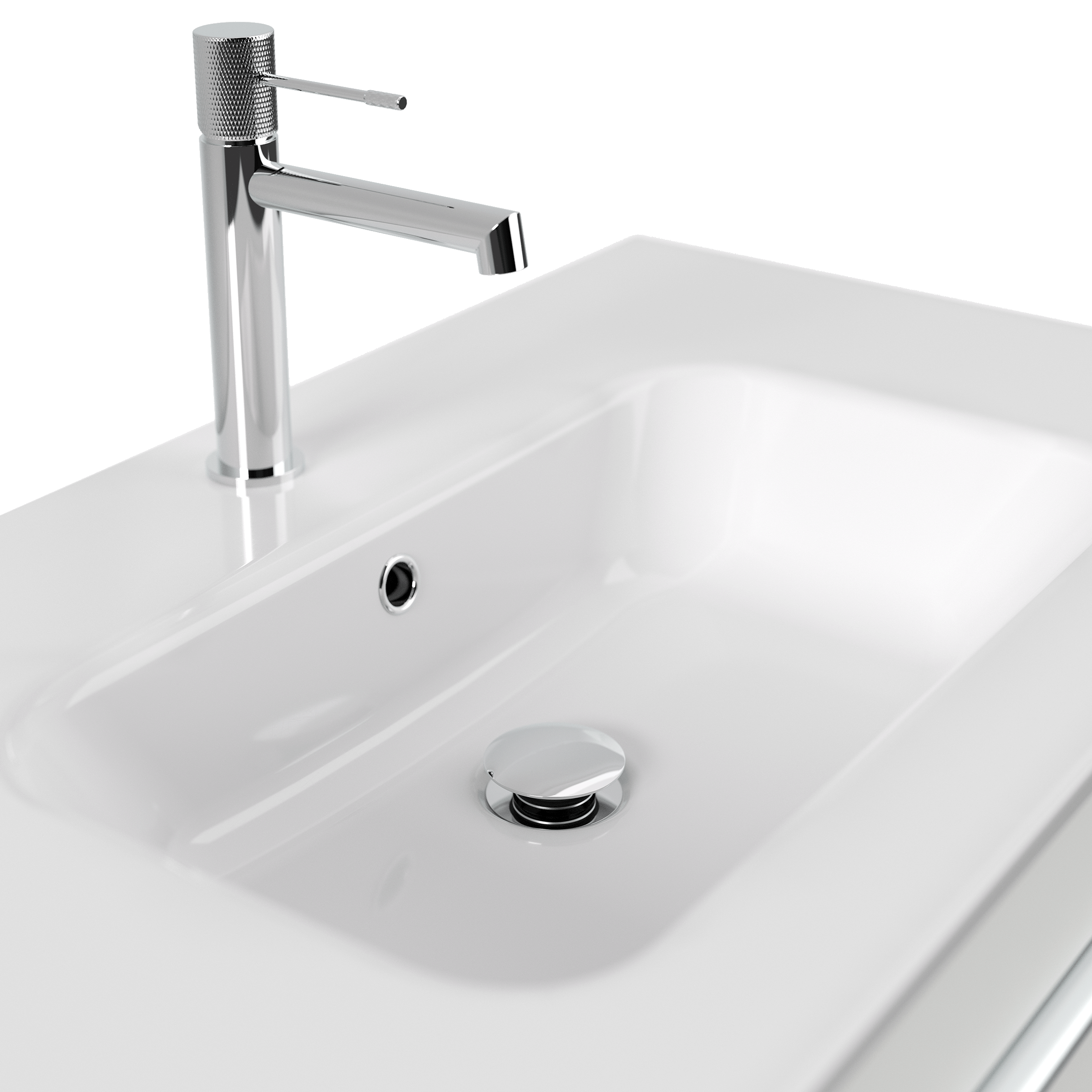 Badmöbel Elements 80 SoftClose weiss matt inkl. Kosmetikeinsatz