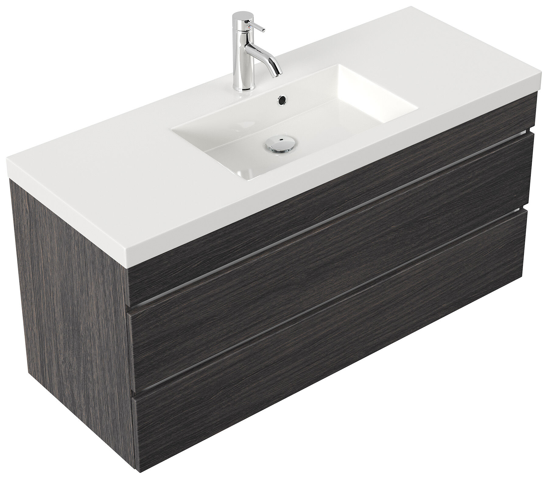 Badmöbel GENEVA 120 SoftClose anthrazit mit grifflosen Schubladen