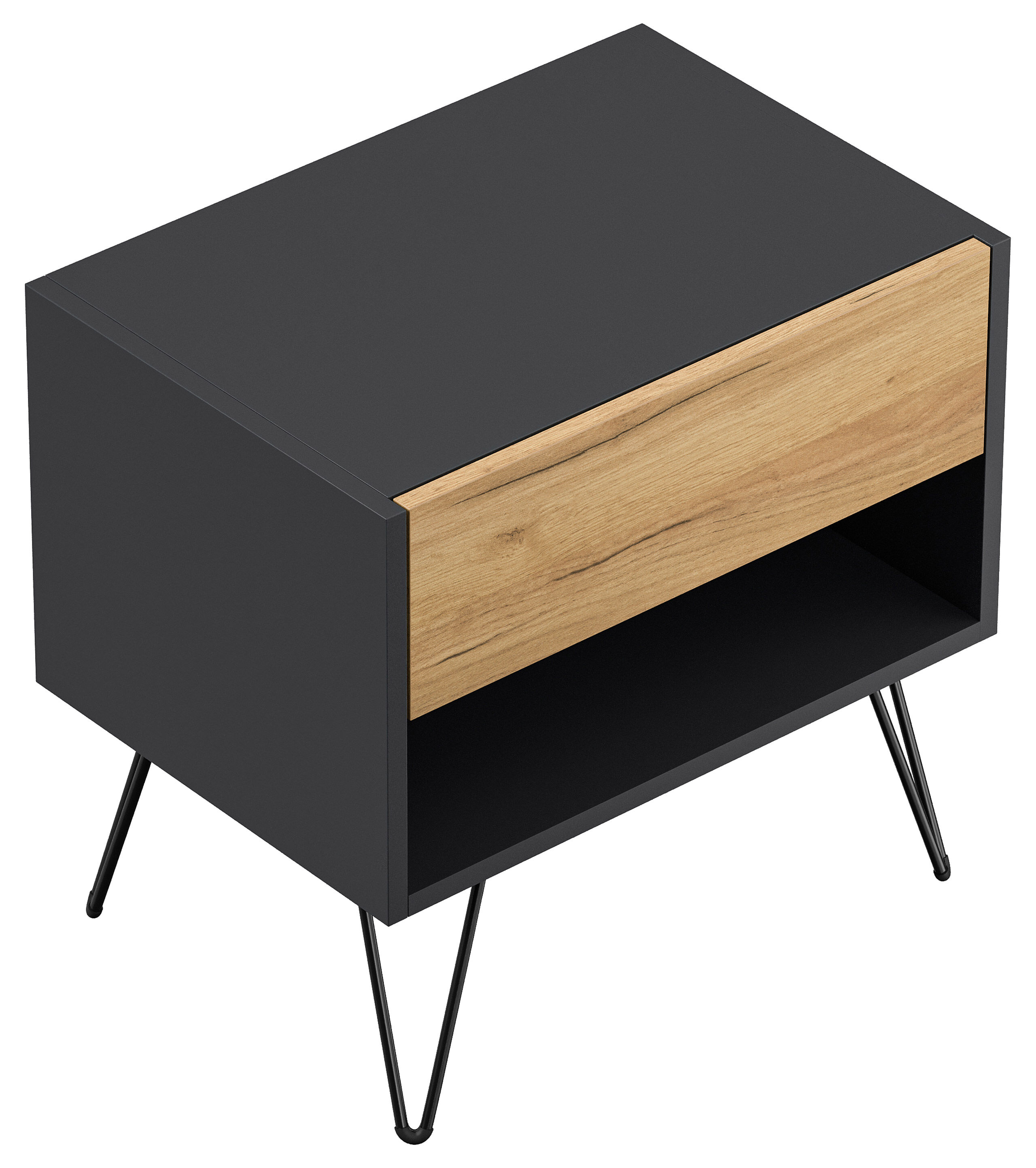 2er Set Nachttisch Dion 50cm SoftClose stehend Weiß Hgl