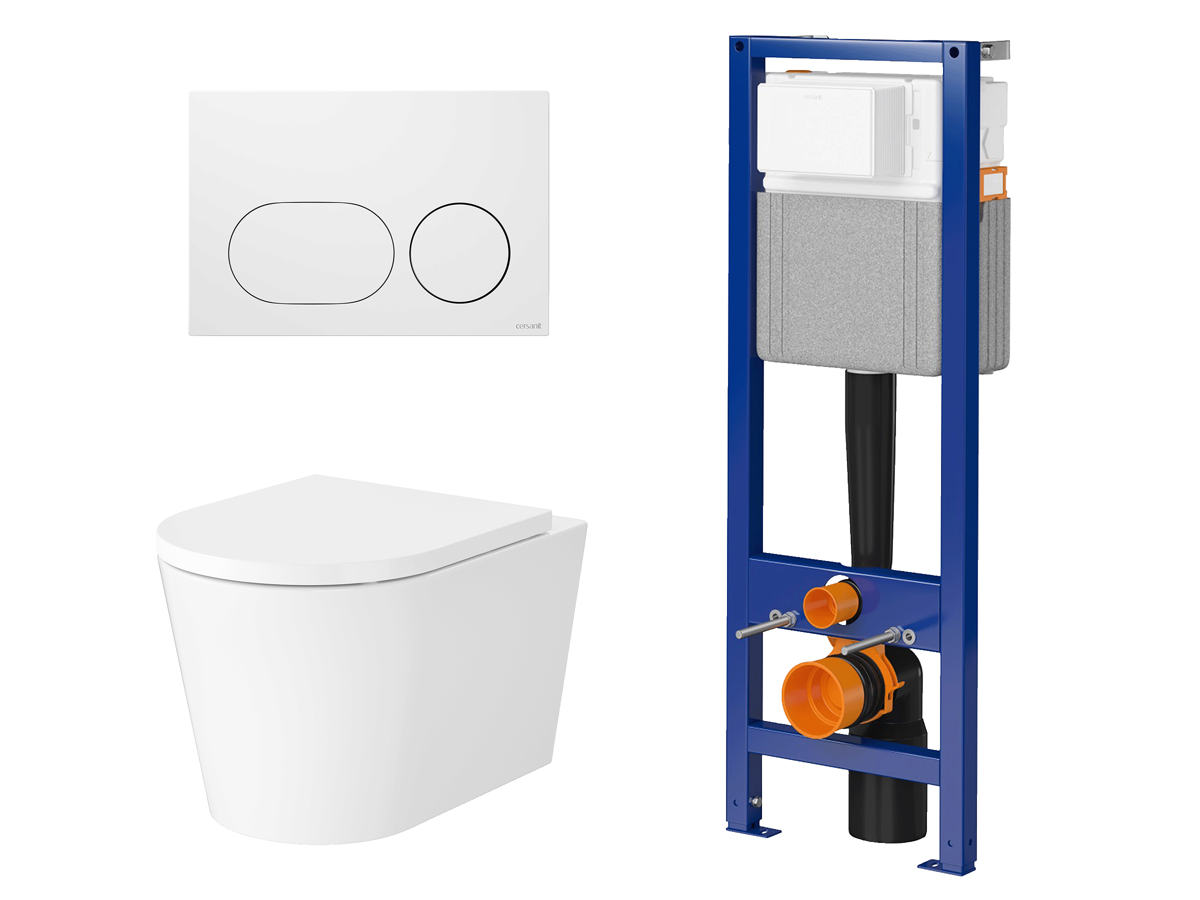 WC-Set MESTA mit Tornado-Spülung, Vorwandelement 40 cm und Betätigungsplatte