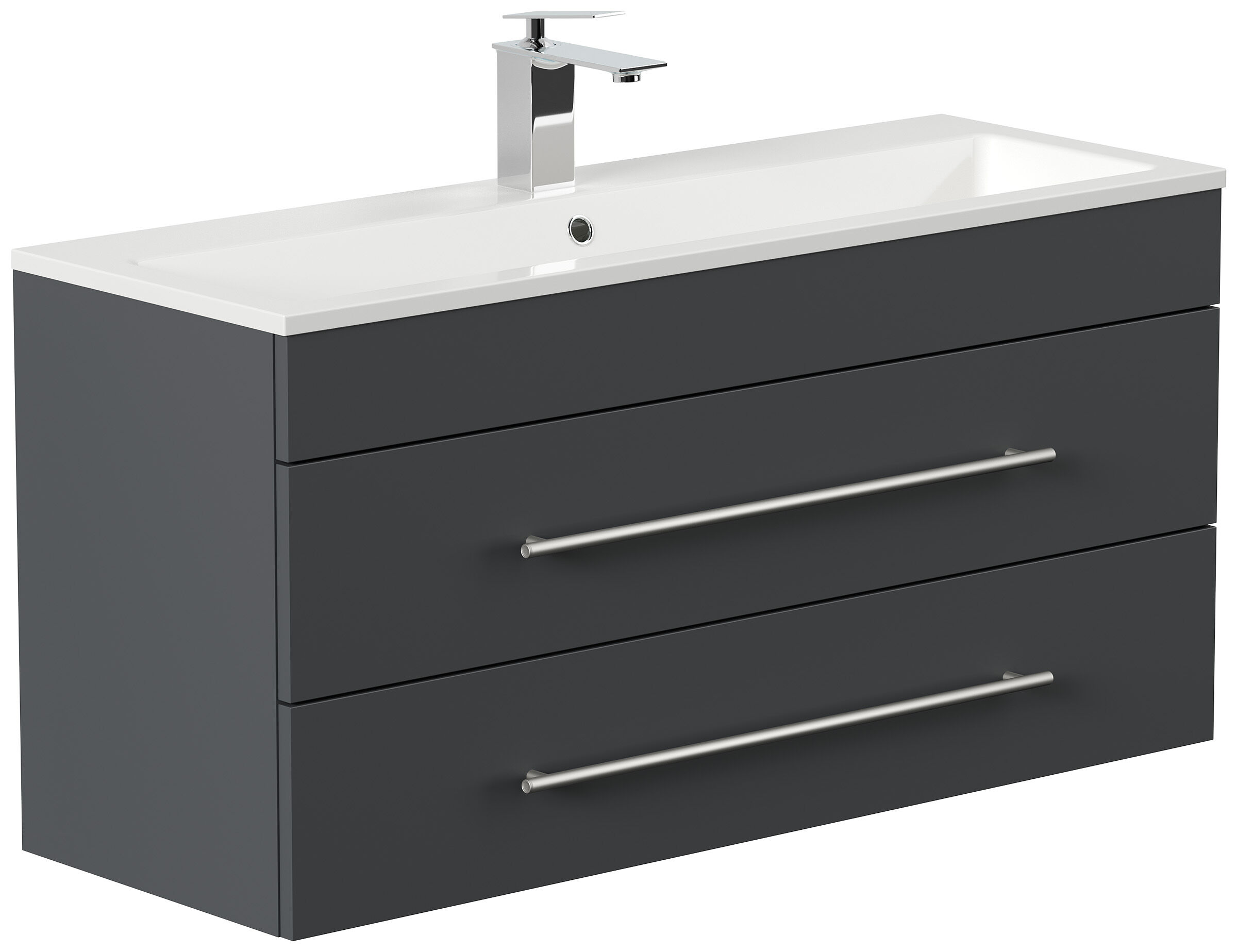 Badmöbel Mars 1000 SlimLine SoftClose Schubladen grafit