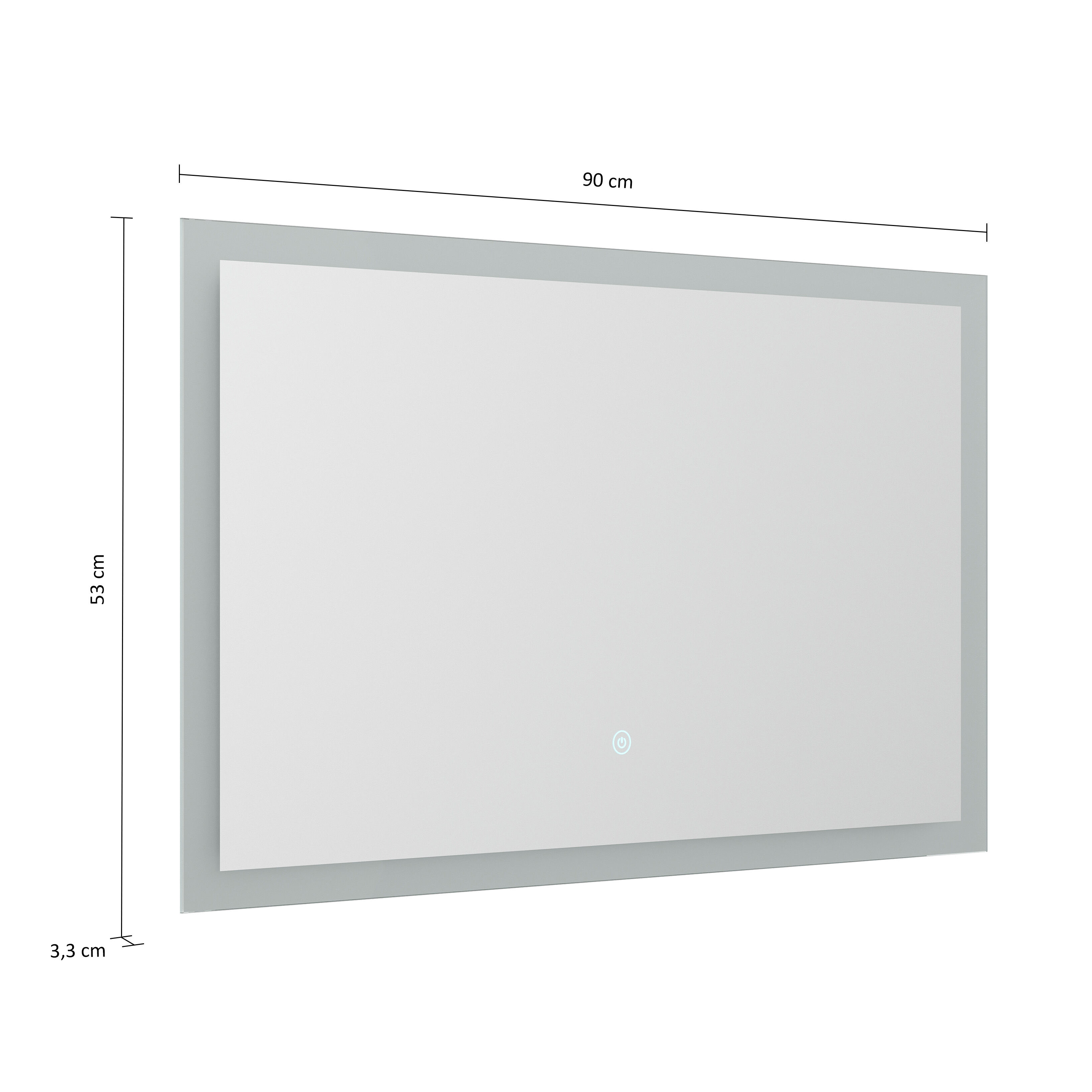 LED Spiegel 90x53 cm mit Touch Bedienung