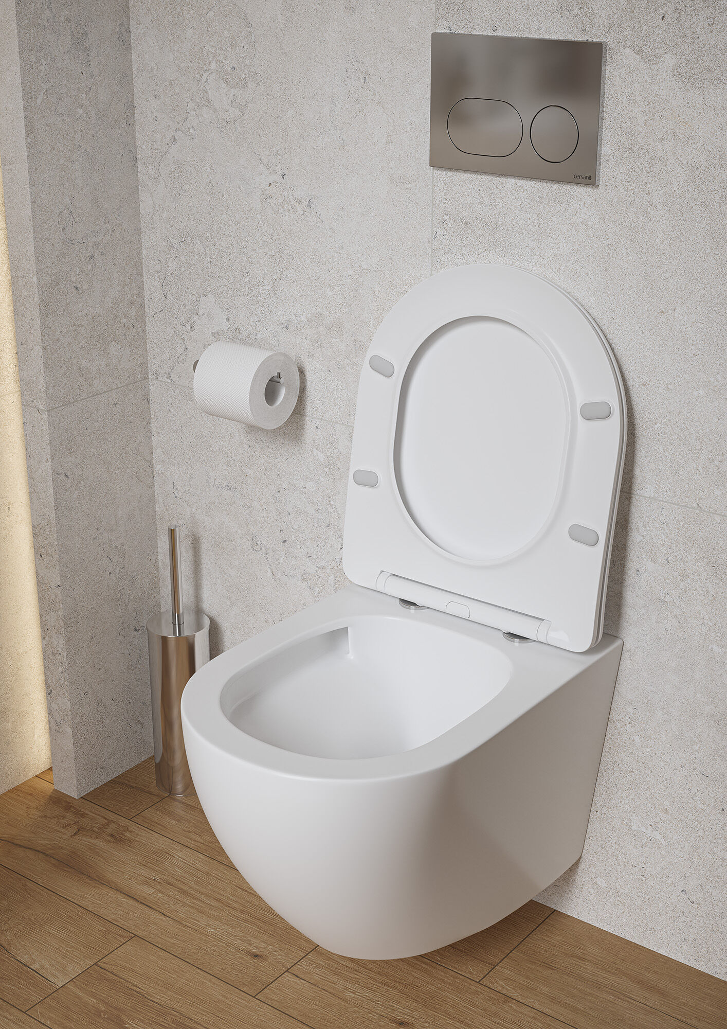 Wand-WC Komplettset DESSE mit WC-Sitz-Absenkenautomatik und Tornado-Spülung