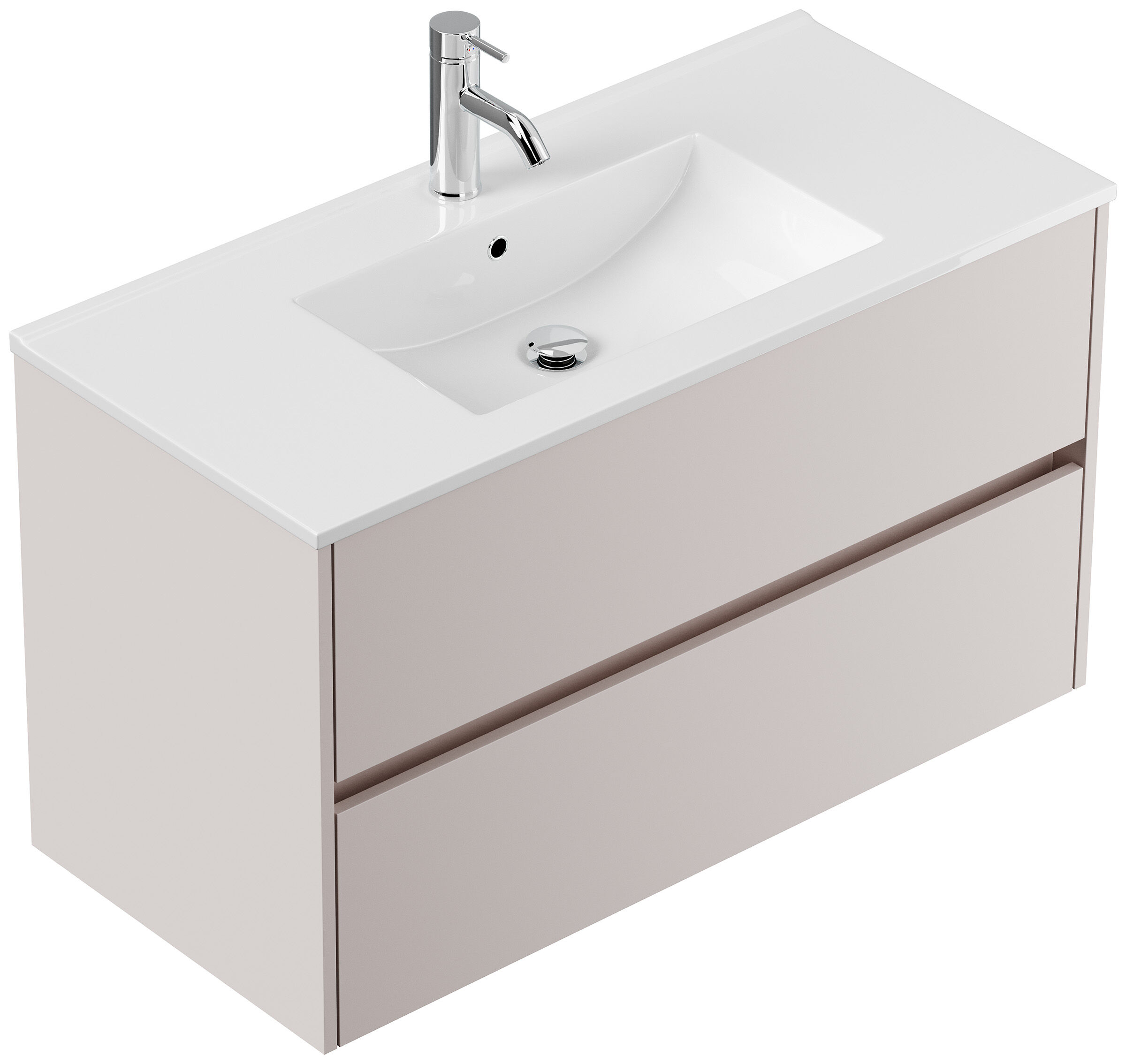 Badmöbel Taifun & Waschtisch 100 cm 2 Greifraum SoftClose Auszüge Grafit