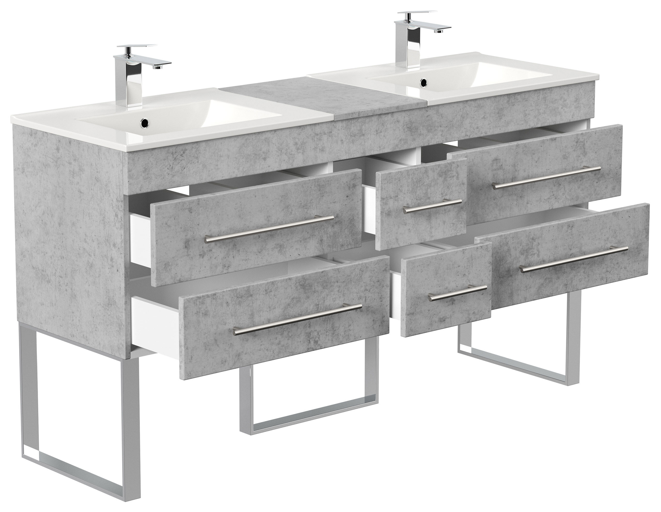 Stand Badmöbel Roma XL SoftClose weiss hochglanz