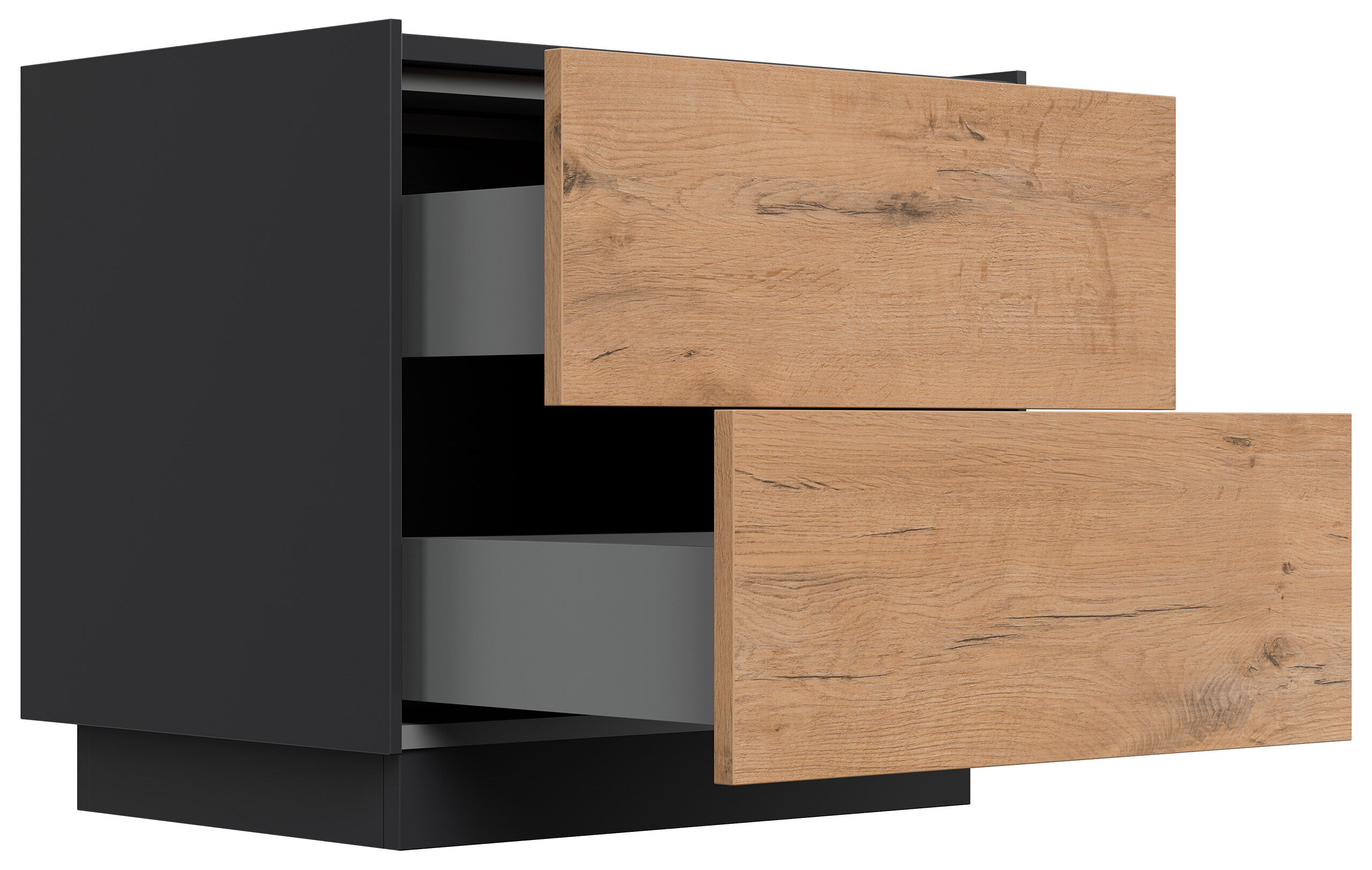 Design Nachttisch Kommode Concepto L 60cm, 2 Pushauszüge Oak