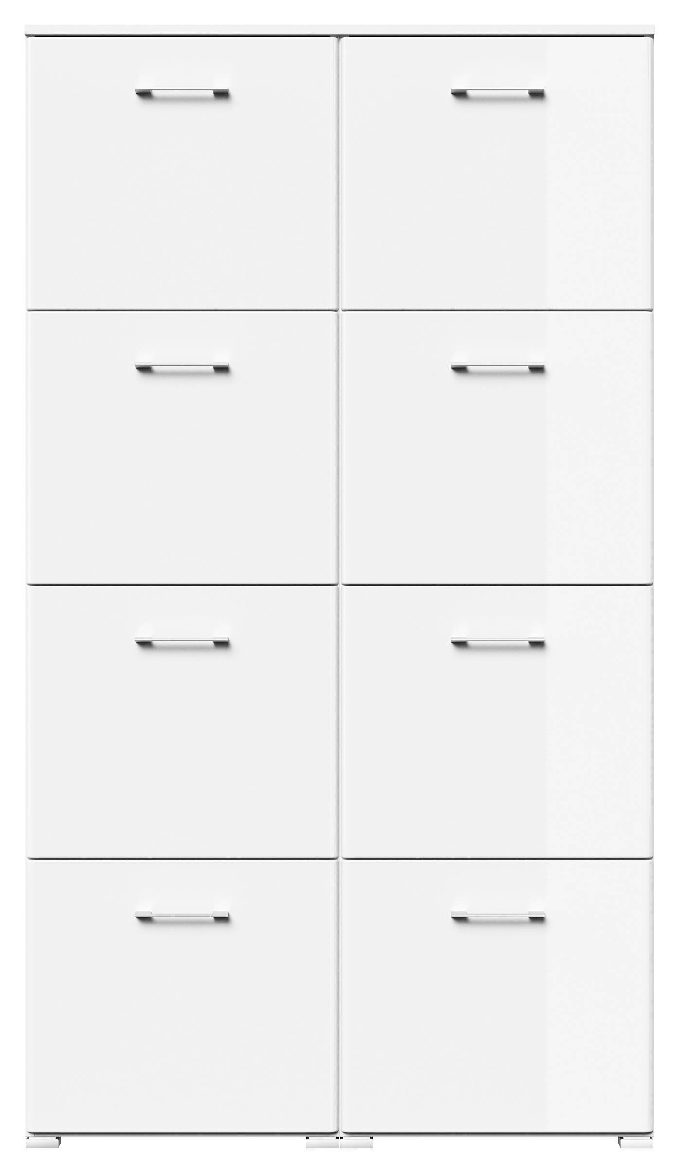 Schuhschrank Emotion 8 Klappen 32 Paar 105x187 cm Weiss-Brombeer