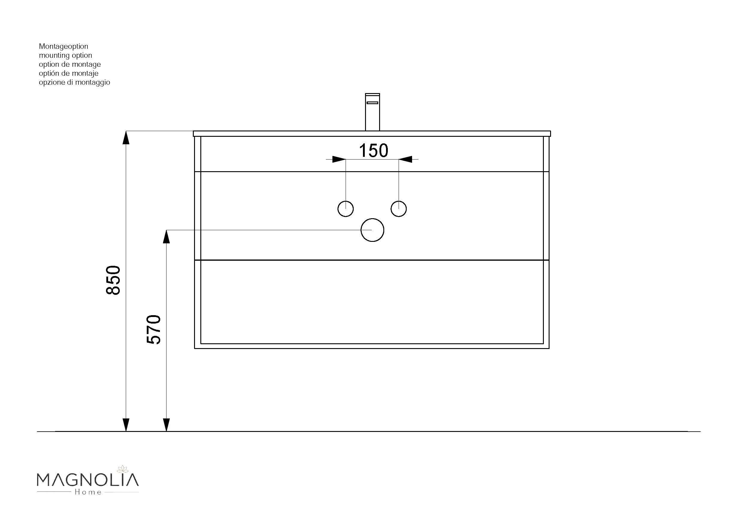 Badmöbel Casa Infinity 750 SoftClose anthrazit gemasert