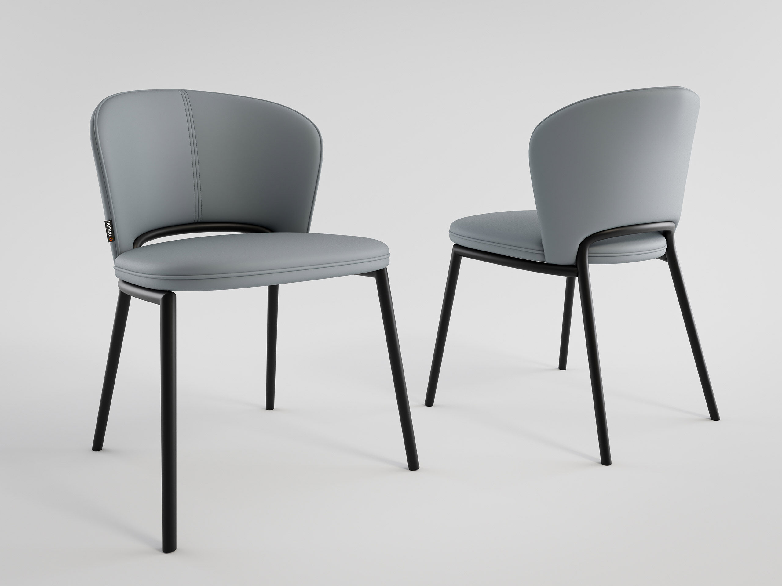 2er Set Esszimmerstuhl Design Küchenstuhl Dean Kunstleder creme Metallbeine