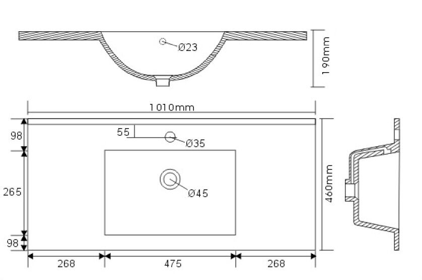 Badmöbel-Set Firenze 100 (4-tlg./B) inkl. LED Spiegel SoftClose eiche hell
