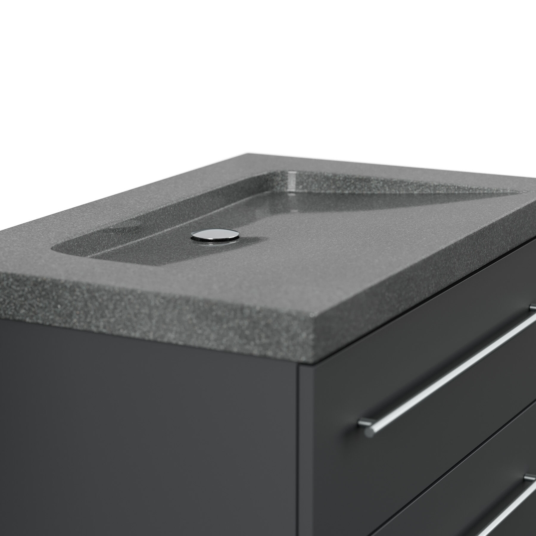 Badmöbel Granit G654 Damo 75 cm ohne Hahnloch SoftClose grafit