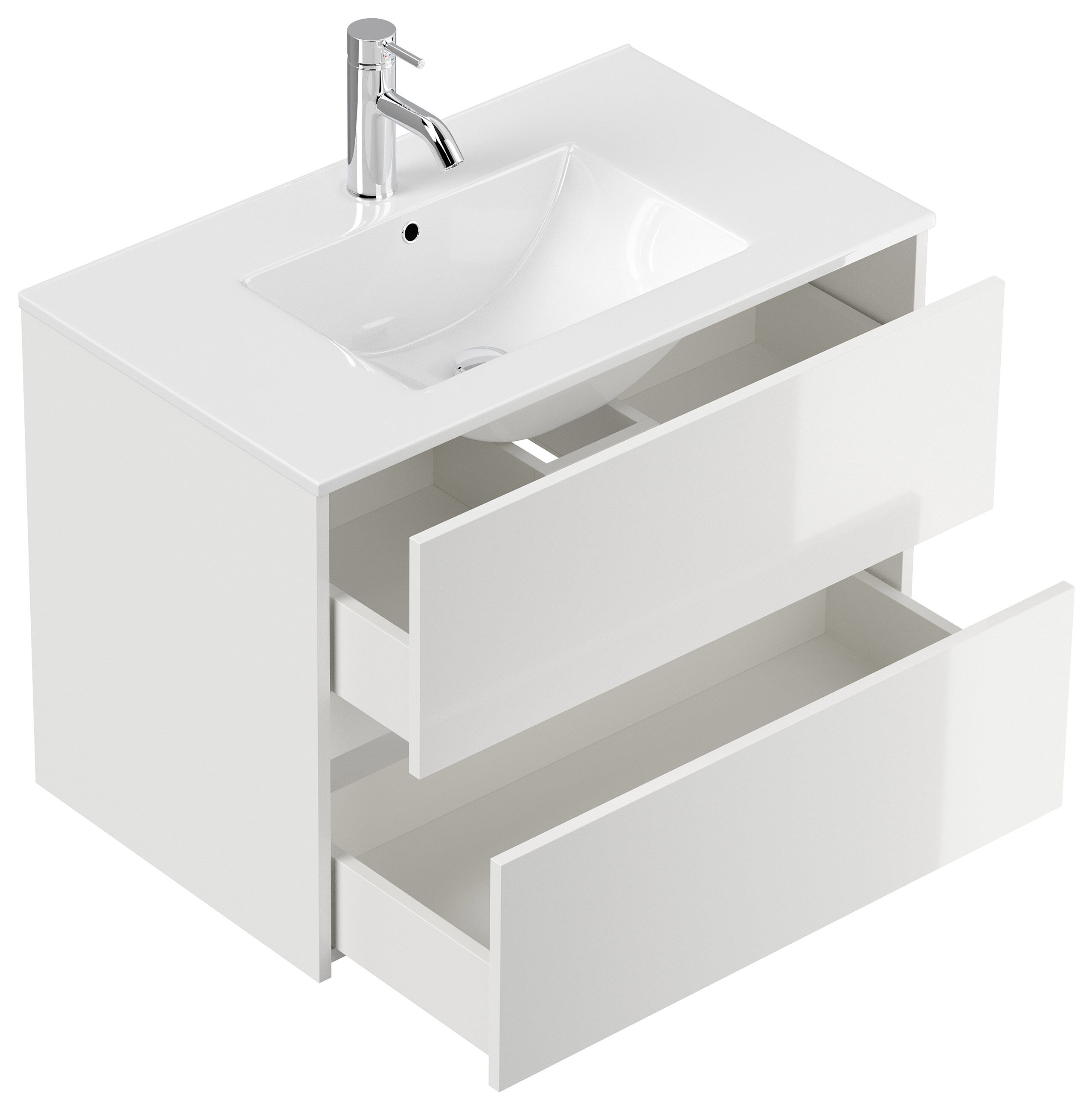 Badmöbelset Taifun 80cm 2tlg mit Spiegelschrank grafit