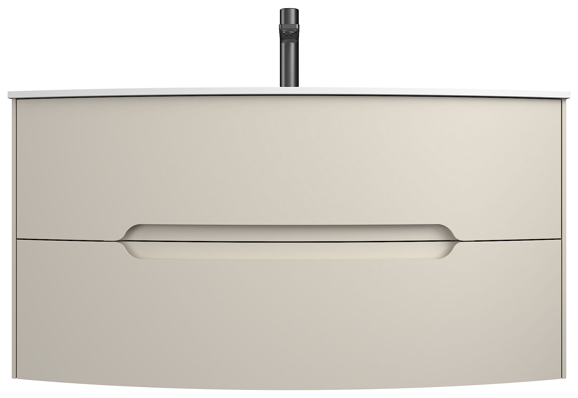 Badmöbel Riva & Waschtisch 100 cm SoftClose montiert kaschmir matt
