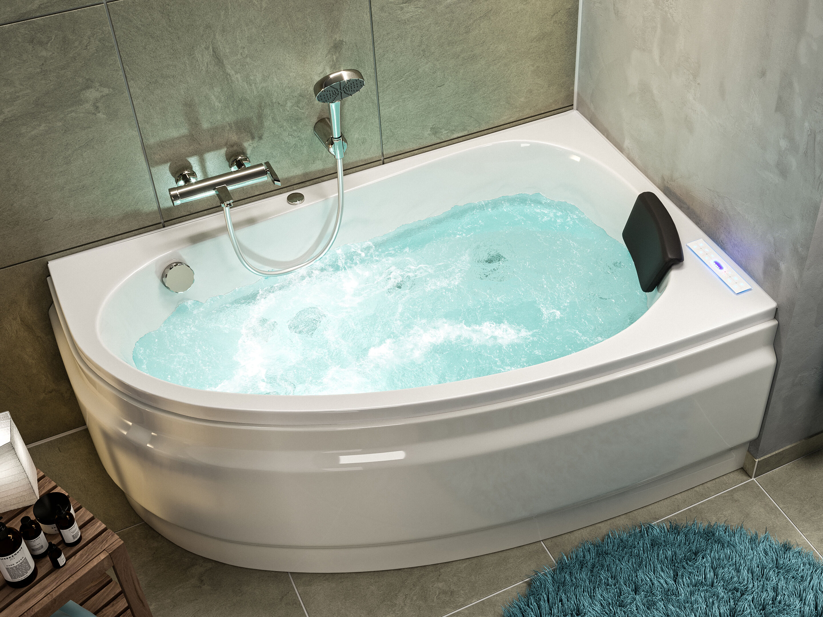 Stardust rechts Whirlpool Set ohne Armatur