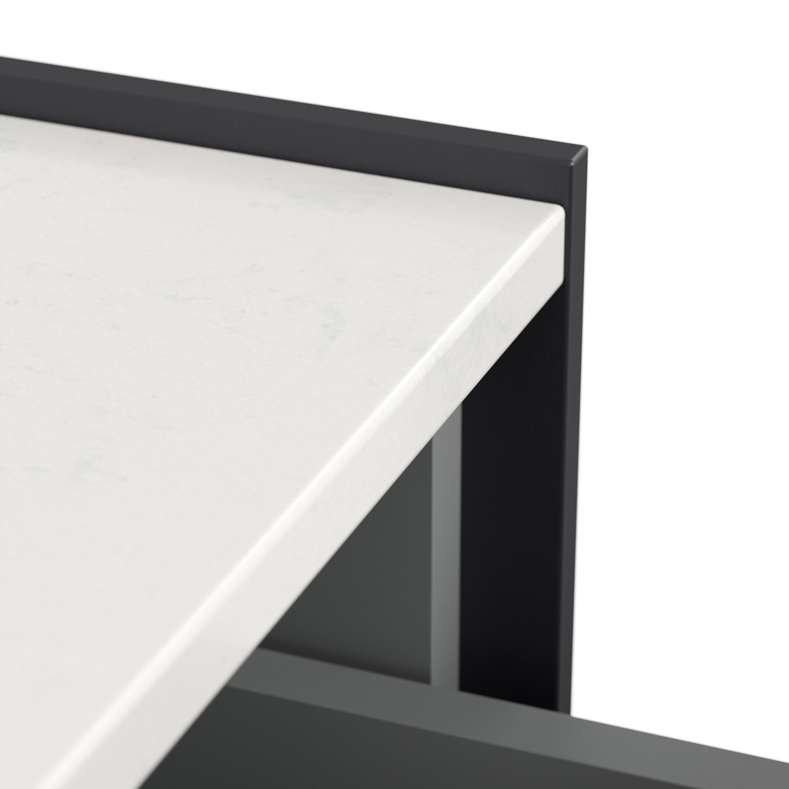 Nachttisch Kommode Lux XL 70cm, Quarz, 3 Pushauszüge Weiß Hgl für Boxspringbett