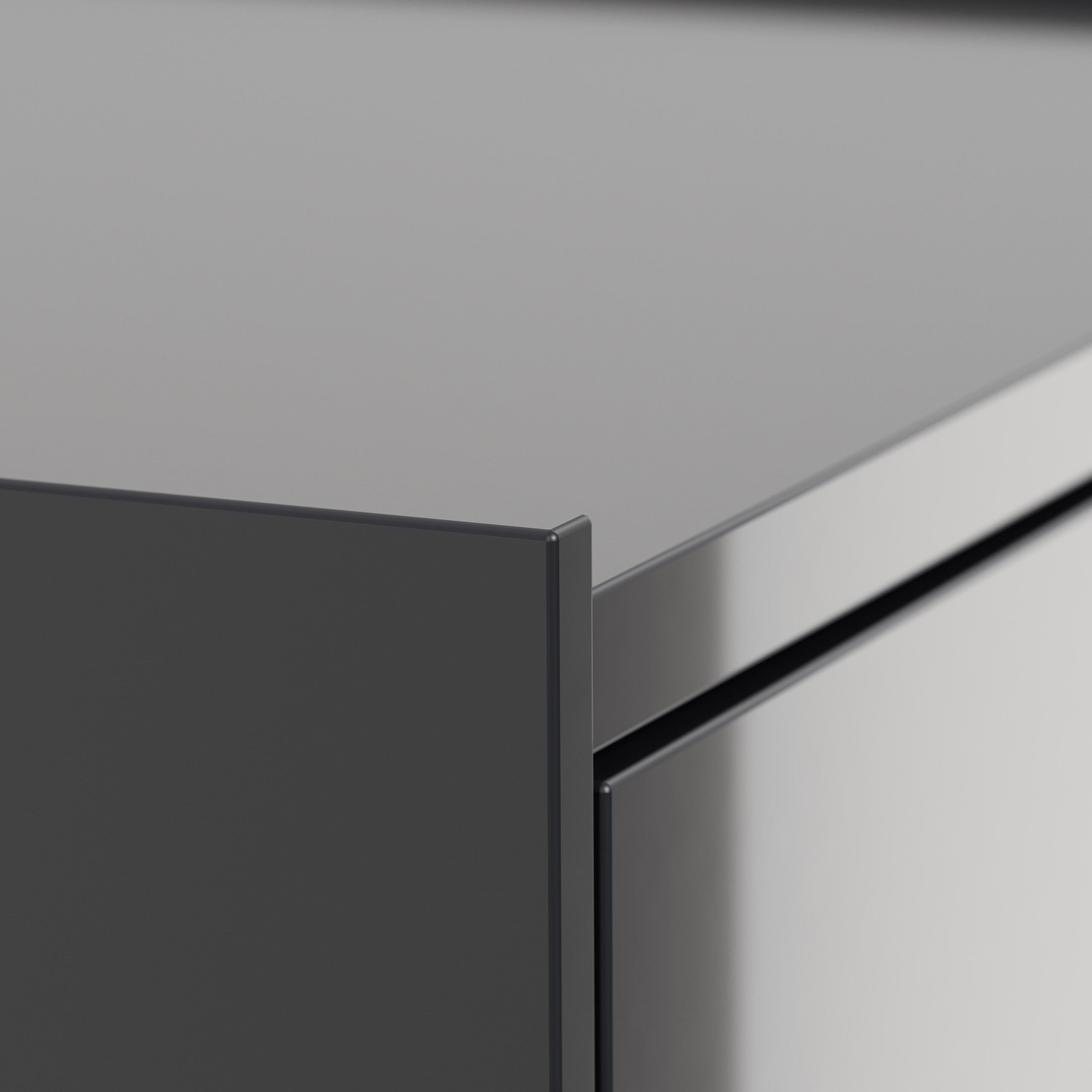 Design Nachttisch Kommode Artem 60cm, 2 Softeinzüge lackiert Weiß Hgl