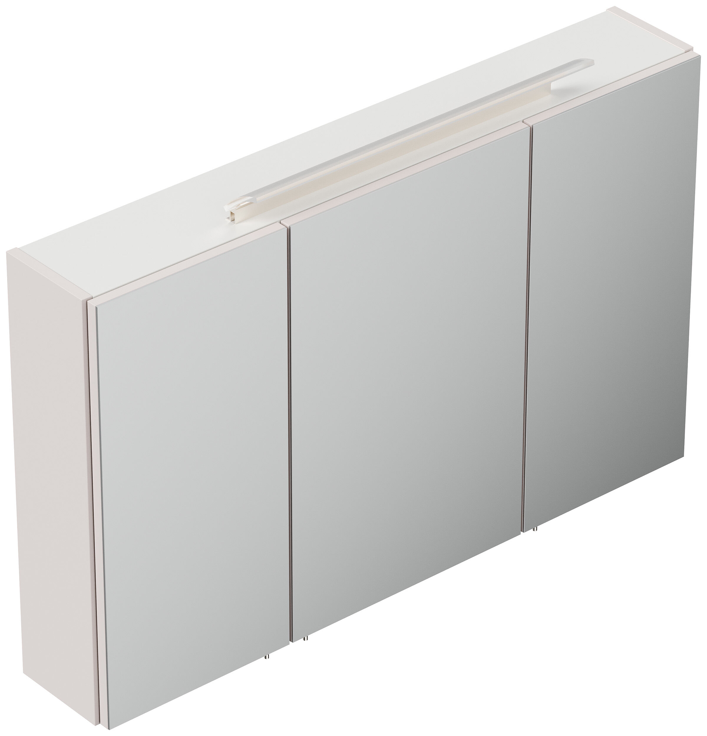 Spiegelschrank 100cm inkl. Design LED-Lampe und Glasböden kaschmir