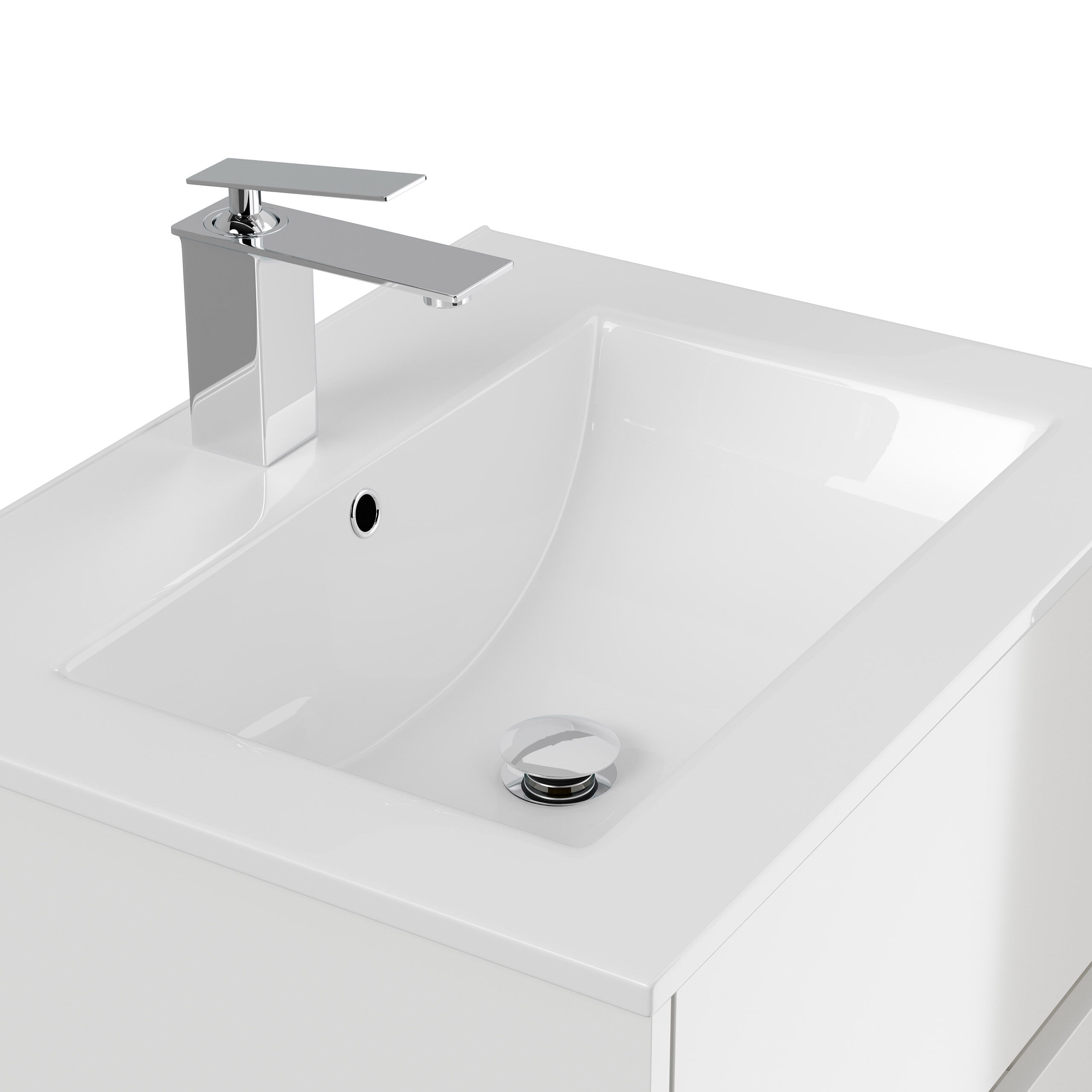Badmöbelset Taifun 60cm 4tlg mit Spiegelschrank & 2x Seitenschrank grafit