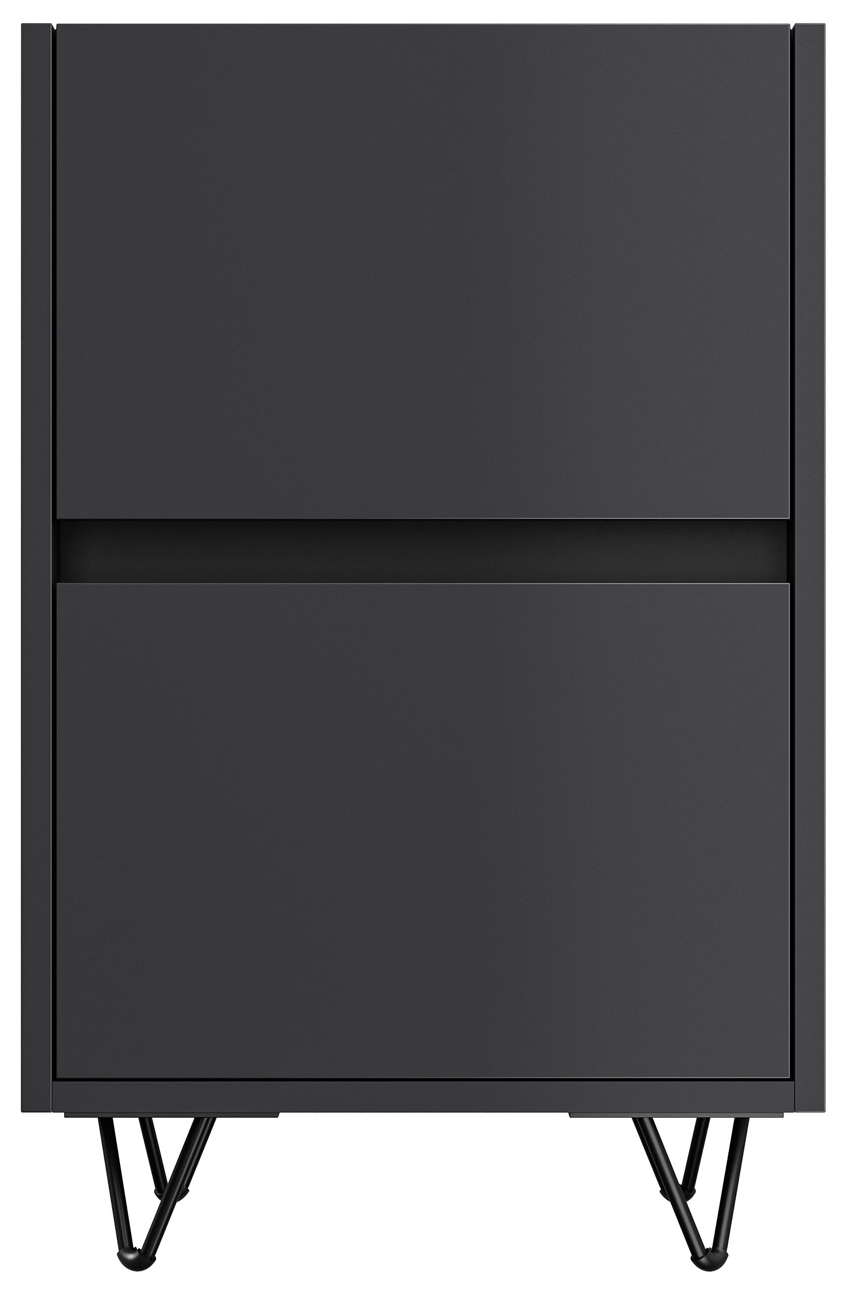 Nachttisch Yako 40cm 2 SoftClose stehend Weiß & Eiche Top