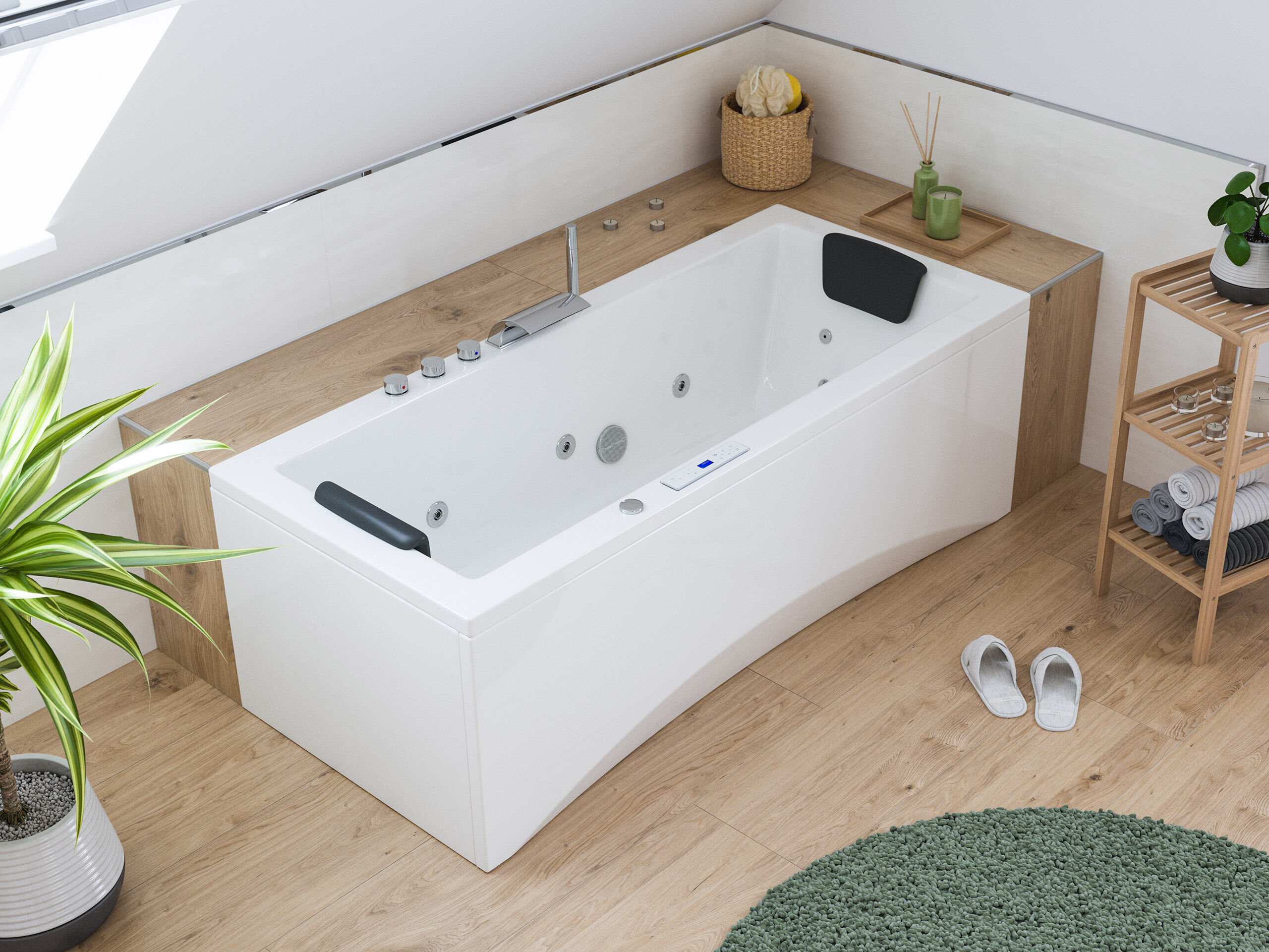 Rechteck Whirlpool Unity 170x75 Made in Germany 22 Massagedüsen ohne Armatur