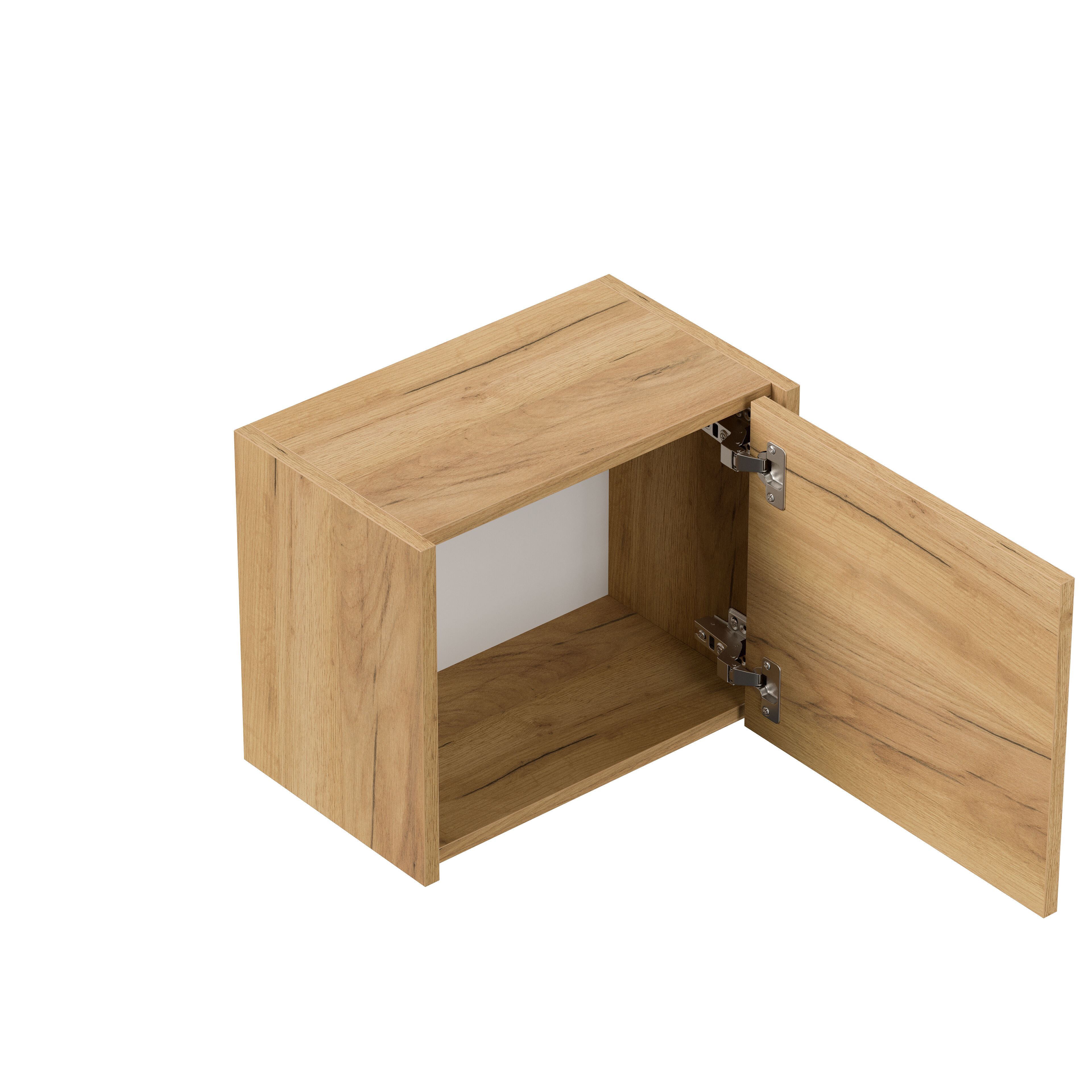 Badmöbelset Colossos200 4-teilig LED Spiegel Hochschrank 3er Boxen eiche gold