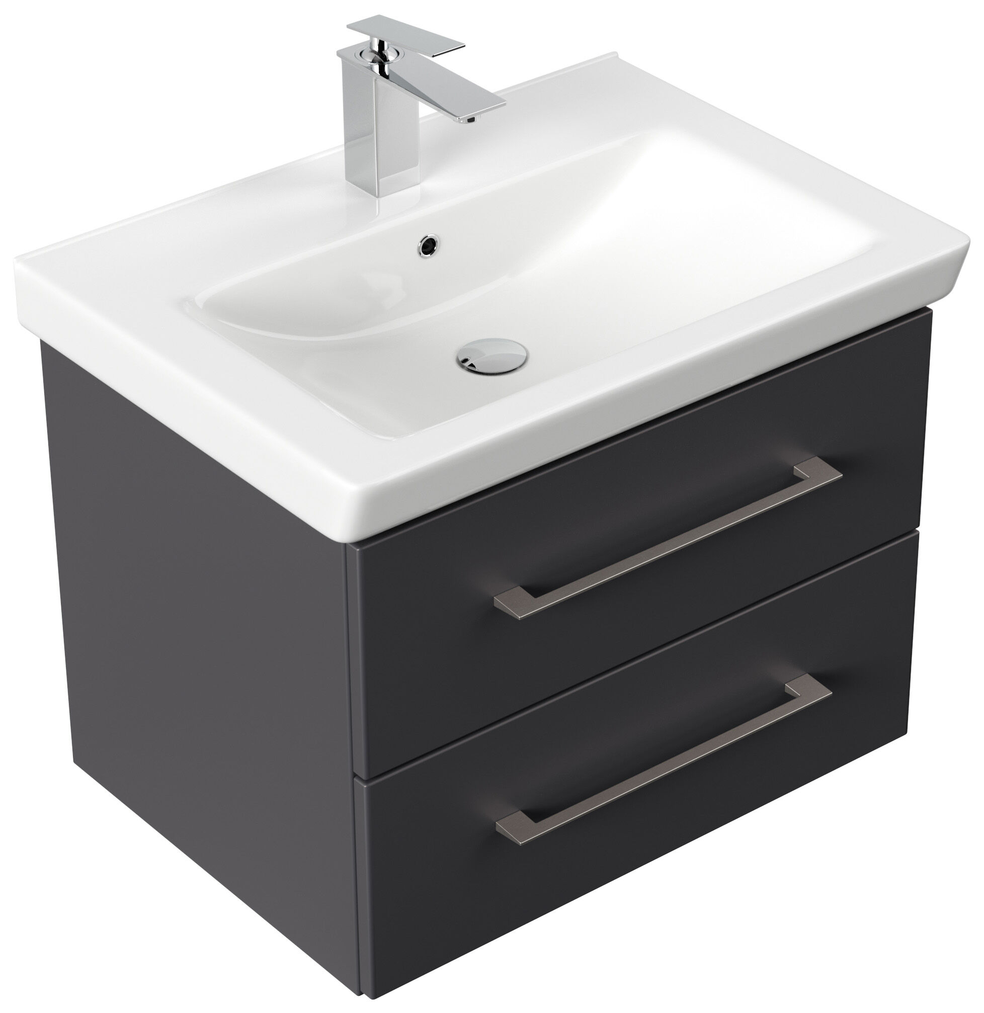 Badmöbel City  65cm mit V&B Subway 2.0 Waschbecken SoftClose eiche hell