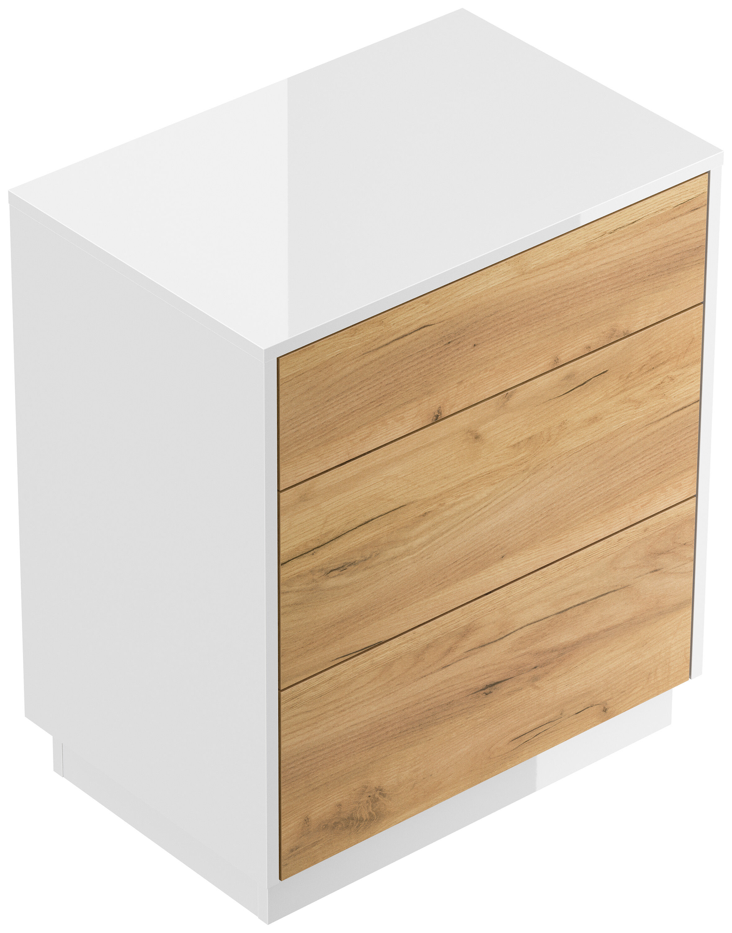 Design Nachttisch Lux L 60cm stehend, 3 Pushauszüge Grafit